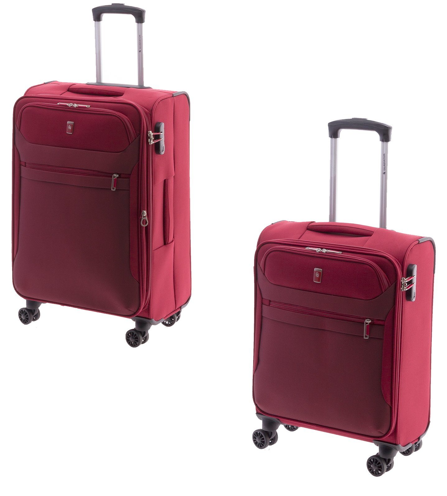 GLADIATOR Trolleyset 2-teilig - 68 cm + 55 cm - 4 Rollen - Dehnfalte - 3 Farben