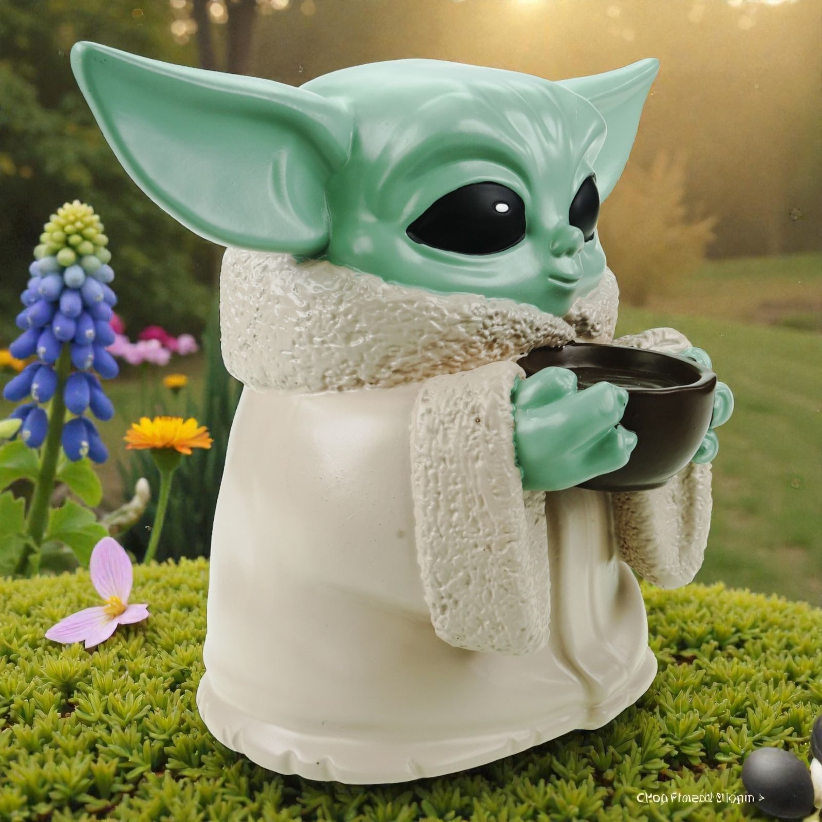 Disney Gartenfigur Grogu Baby Yoda 24x21cm Offiziell lizenzierte Disney Star Wars Figur