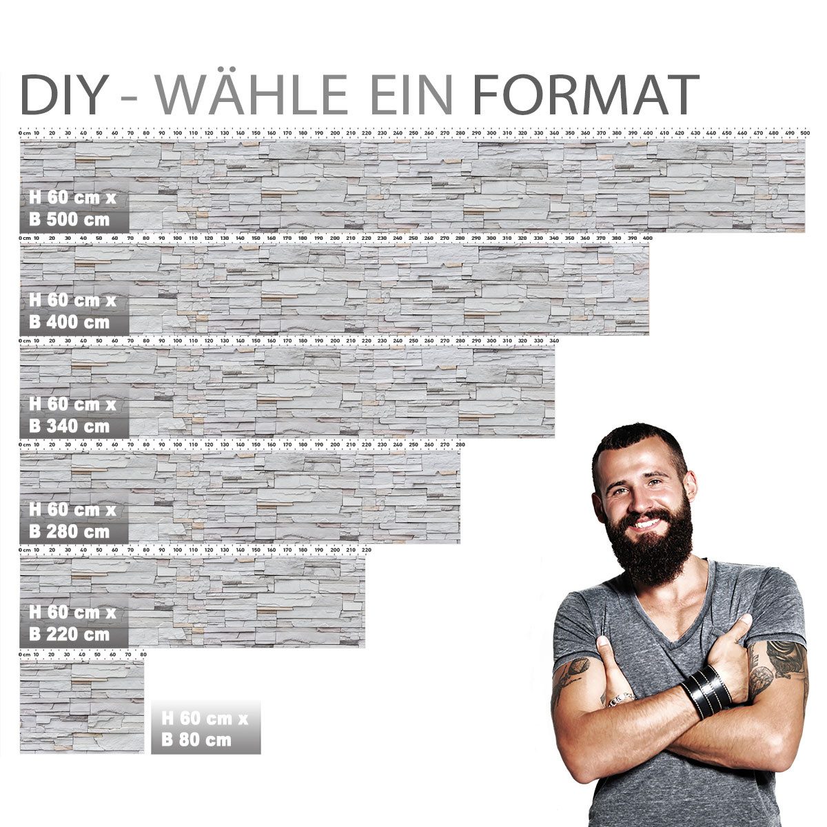 Stickerprofis Küchenrückwand BRUCH STEINWAND (Glasoptik), (Premium), hält auf besonders vielen Öberflächen