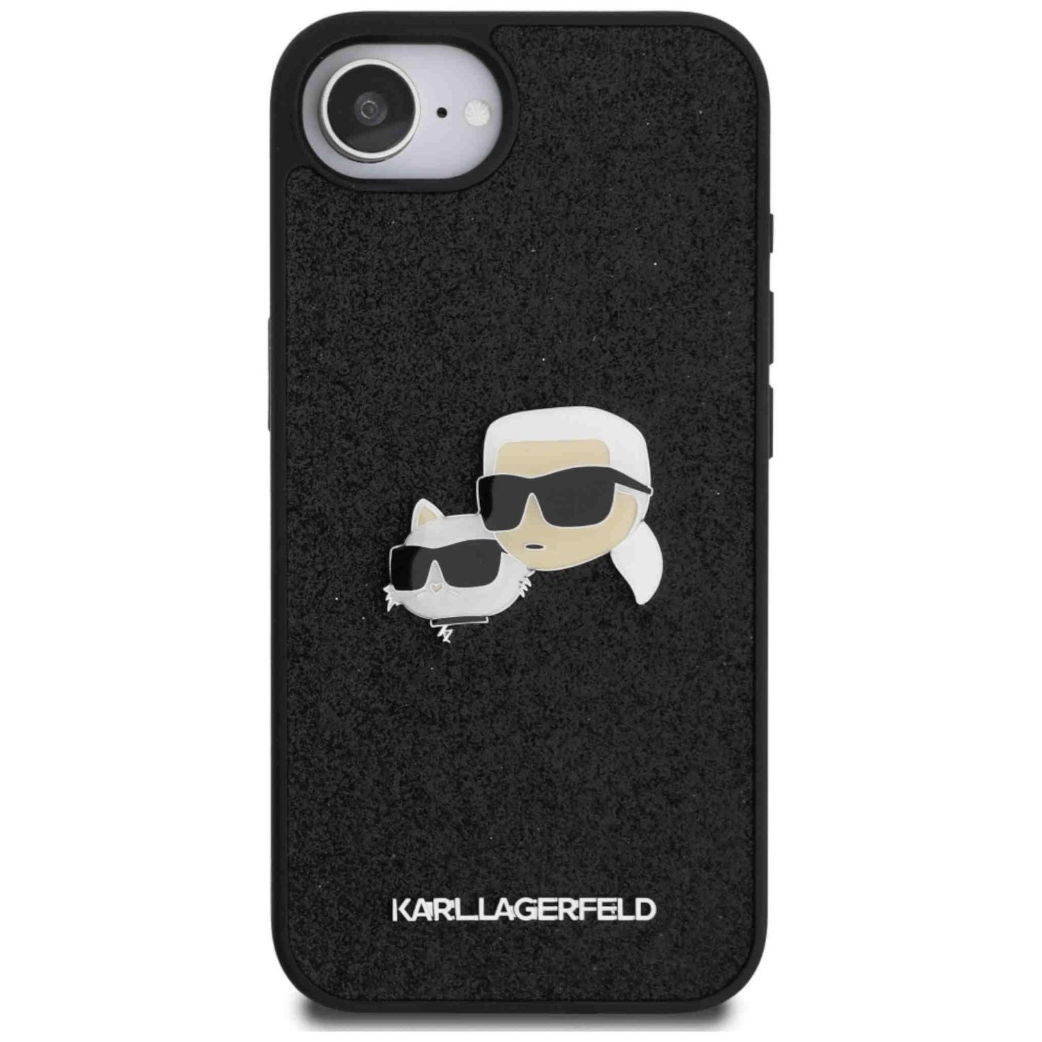 KARL LAGERFELD Smartphone-Hülle Karl Lagerfeld Apple iPhone 17e / 16e Fixed Glitter Heads Metal Pin