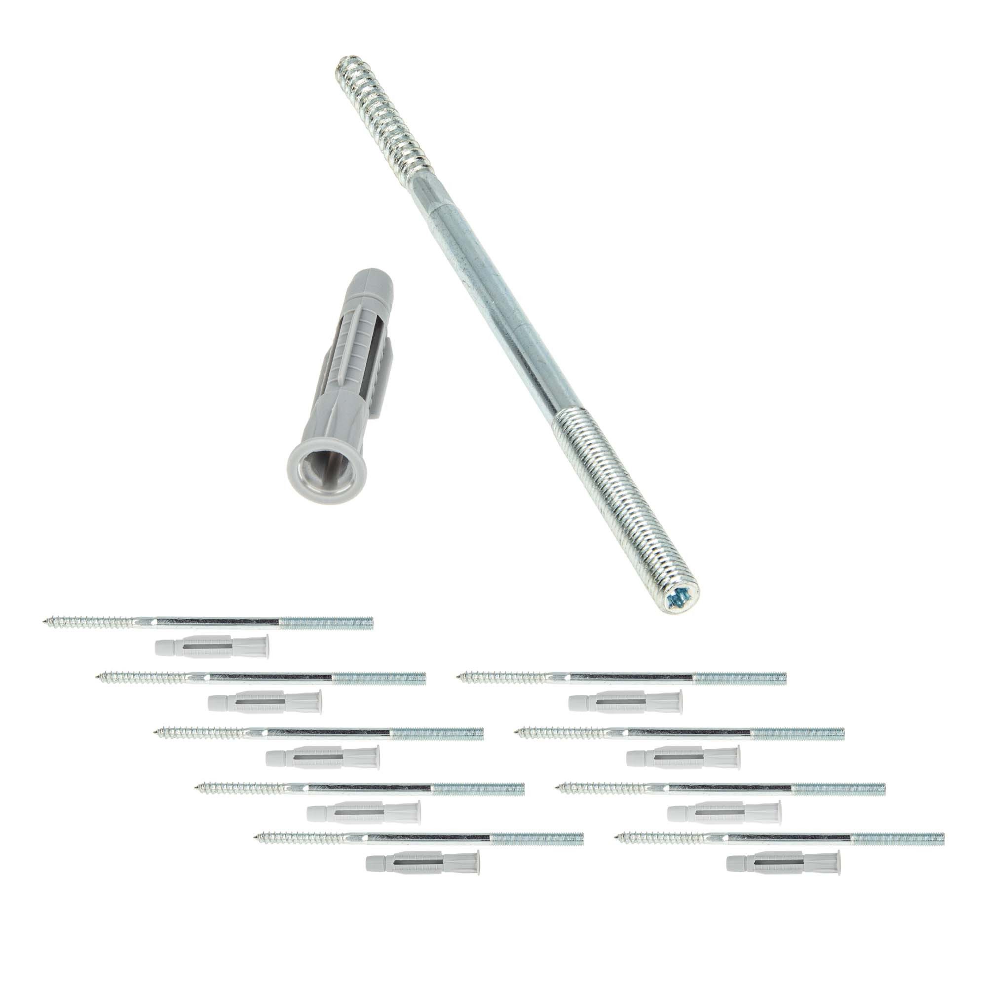 tecuro Stockschraube Stockschraube M8 / M10 - Stahl verzinkt, mit Universal Hohlraumdübel