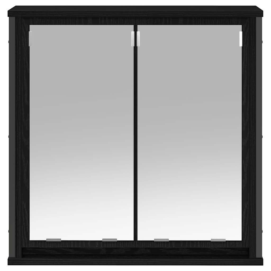 vidaXL Badezimmerspiegelschrank Bad-Wandschrank mit Spiegel Schwarz Eichen-Optik 60x21x60 cm (1-St) – Bild 5 von 5