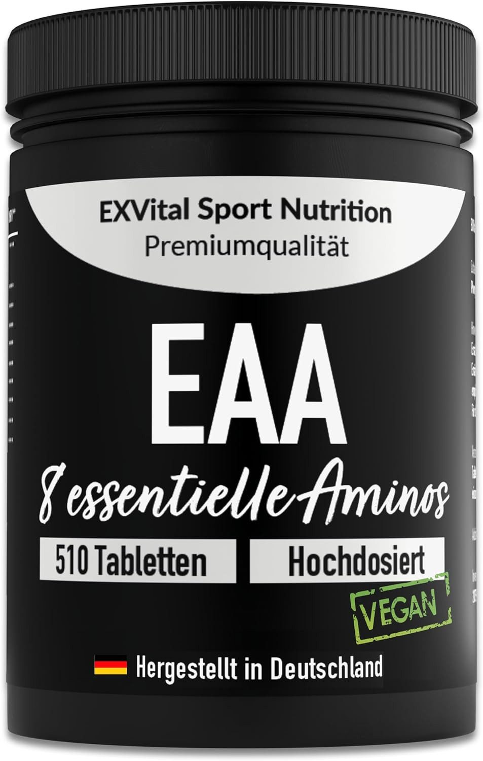 EAA Tabletten mit je 1036 mg. Alle 8 essentiellen Aminosäuren. Tabletten