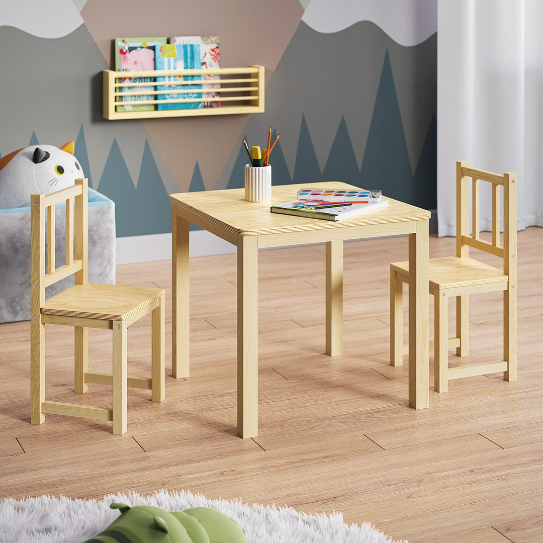 Bellabino Kindersitzgruppe Sora, (2 Stühle und 1 Tisch), Holzsitzgruppe aus günstig online kaufen