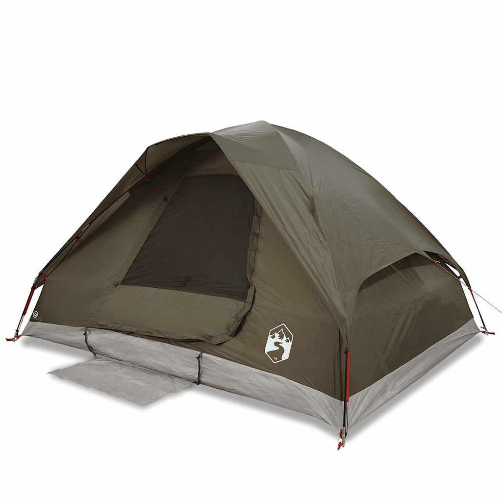 Kuppelzelt Kuppel-Campingzelt 4 Personen Braun Wasserdicht
