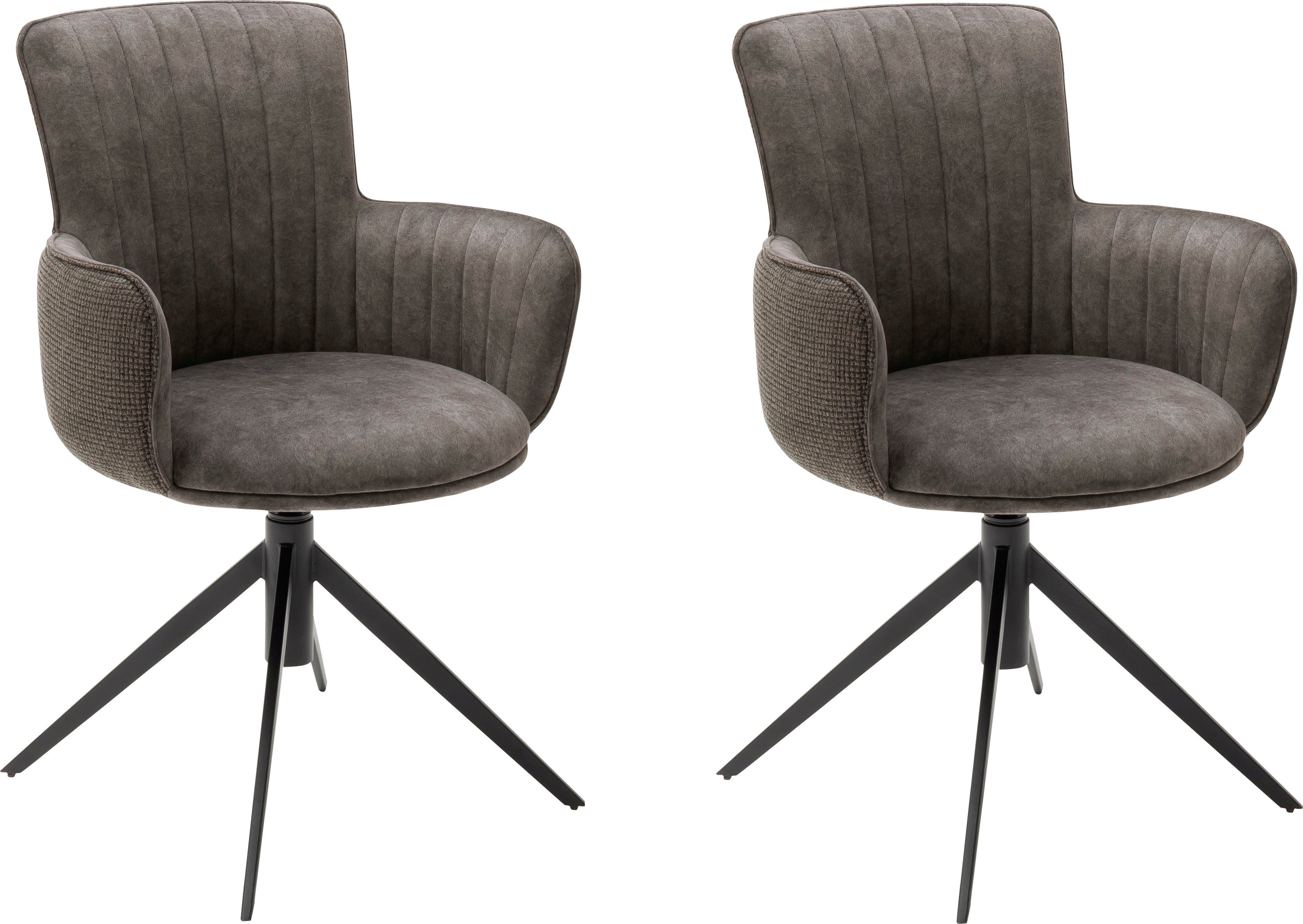 MCA furniture Esszimmerstuhl Denia (Set, 2 St), 2-er Set, Stuhl 360°drehbar mit Nivellierung, belastbar bis 120 kg Cappuccino | Cappuccino | Stühle
