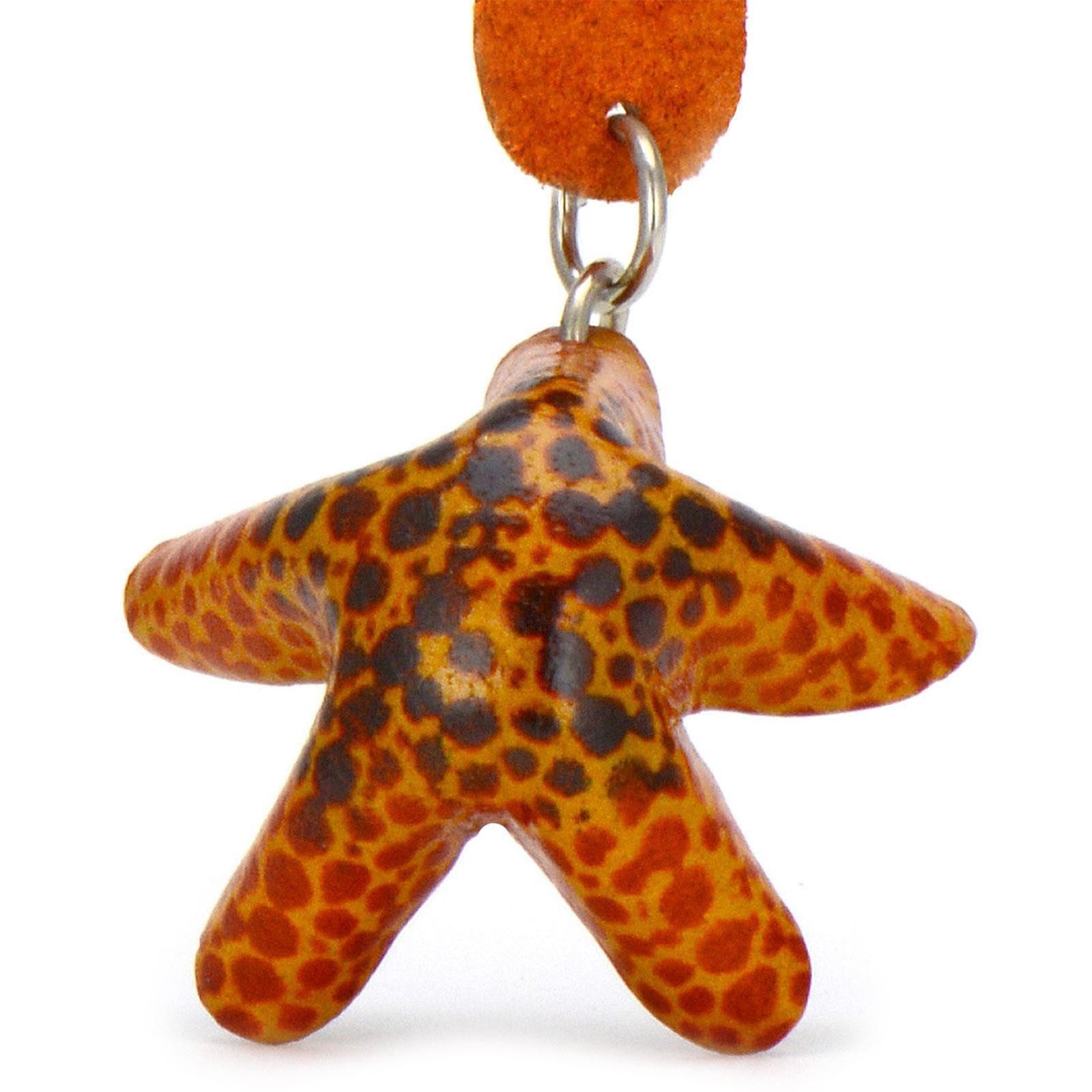 Monkimau Schlüsselanhänger Set Seestern Schlüsselanhänger aus Leder