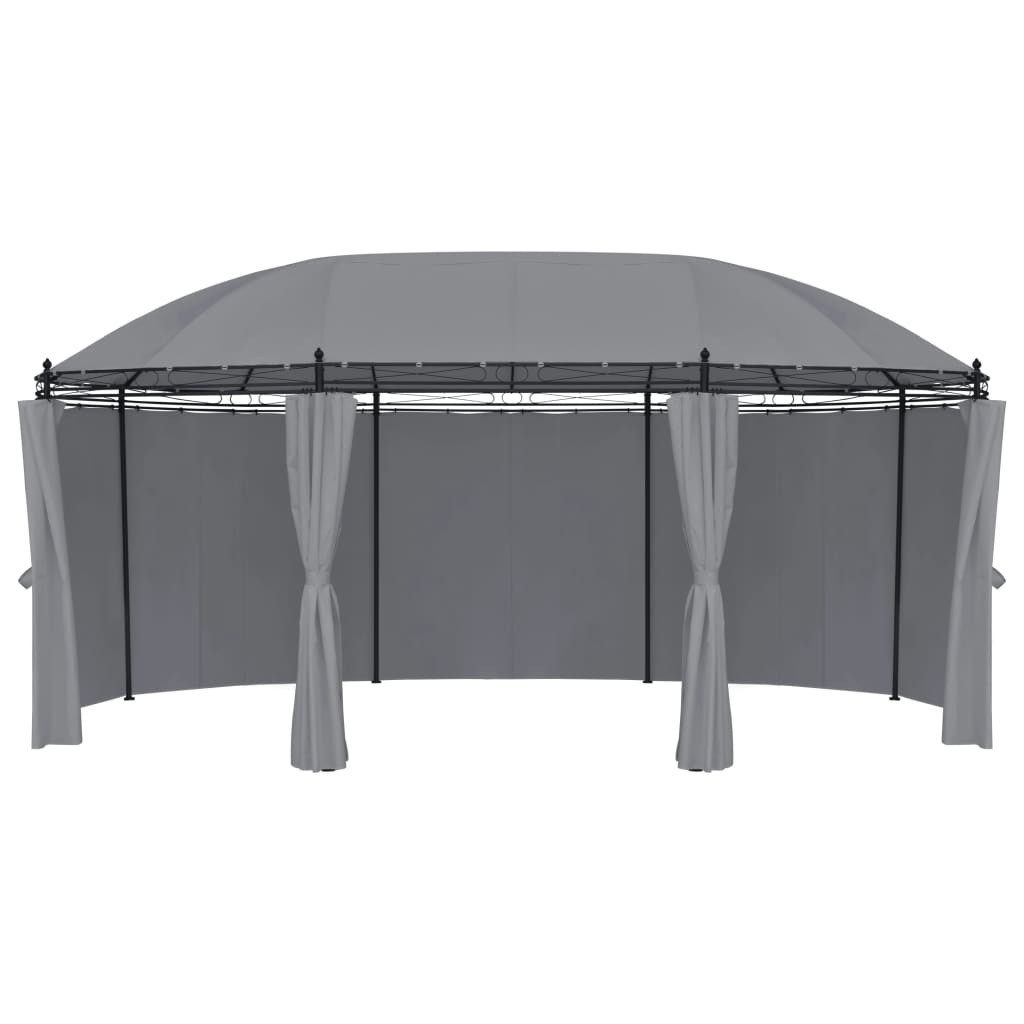 vidaXL Pavillon, Partyzelt mit Vorhängen 520x349x255 cm Anthrazit