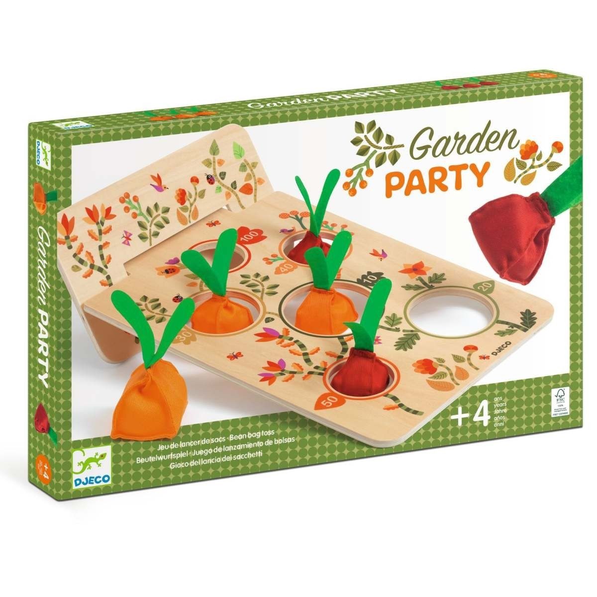 DJECO Spiel Wurfspiel: Garten Party für Kinder, Wurfspiel: Garten Party, Wurfspiel