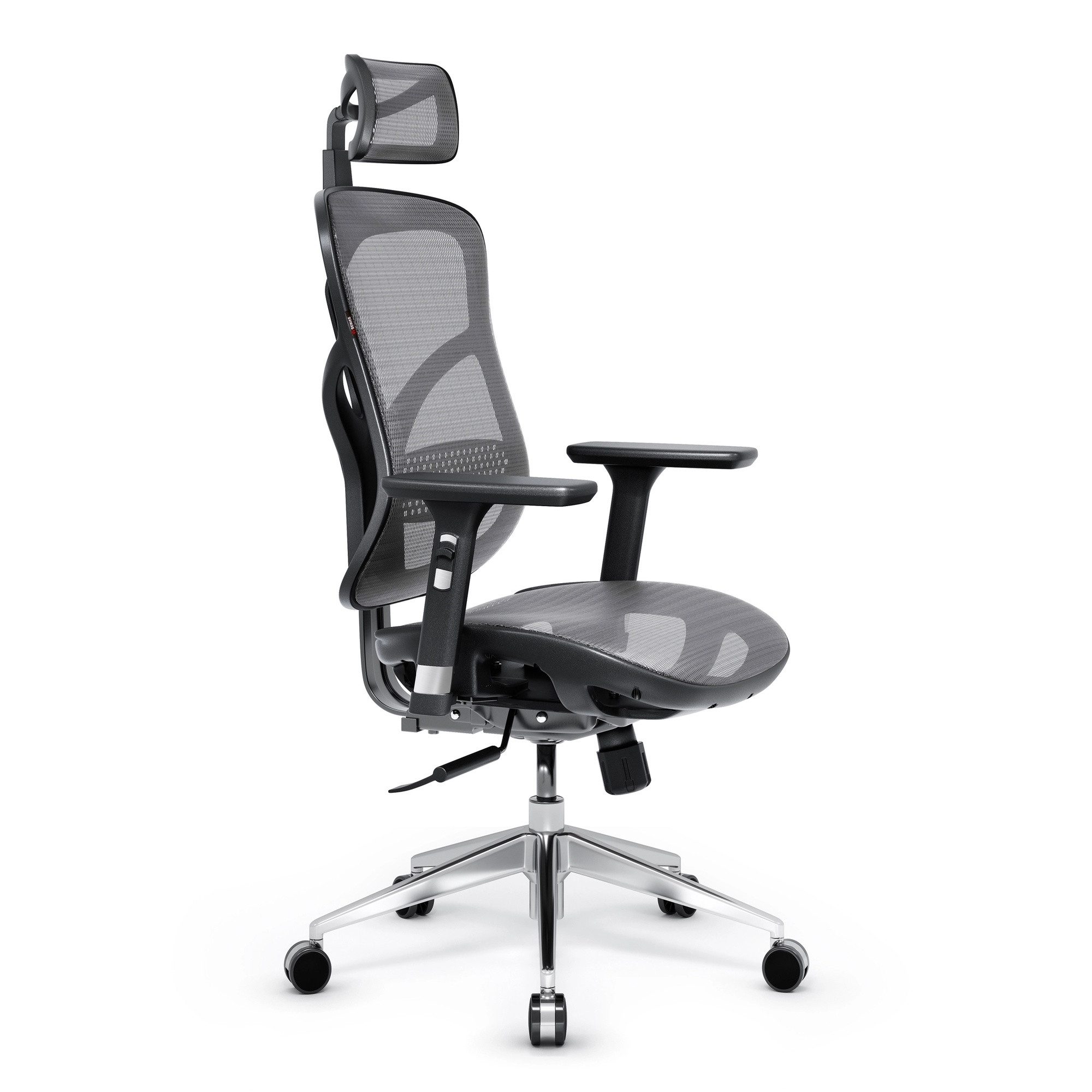 DIABLO CHAIRS Bürostuhl V-Basic Stoff ergonomisch 3D-Armlehnen Kopfstütze (3D-Armlehnen, Lendenwirbelstütze, Stoff atmungsaktiv, 140kg), Lendenstütze Wippfunktion Metallbasis 140kg