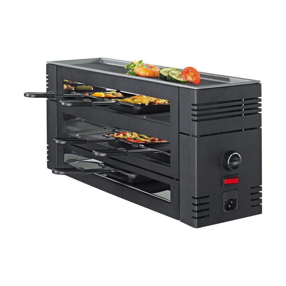 Spring Raclette Raclette Pizza für 6 46x22x16 cm schwarz, Aluminium, schwarz, Induktion, alle Herdarten, Antihaft