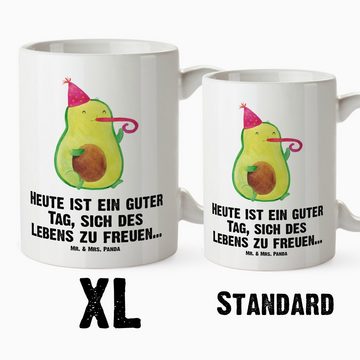Mr. & Mrs. Panda Tasse Avocado Feier - Weiß - Geschenk, XL Tasse, XL Becher, XL Teetasse, Tr, XL Tasse Keramik, Prächtiger Farbdruck