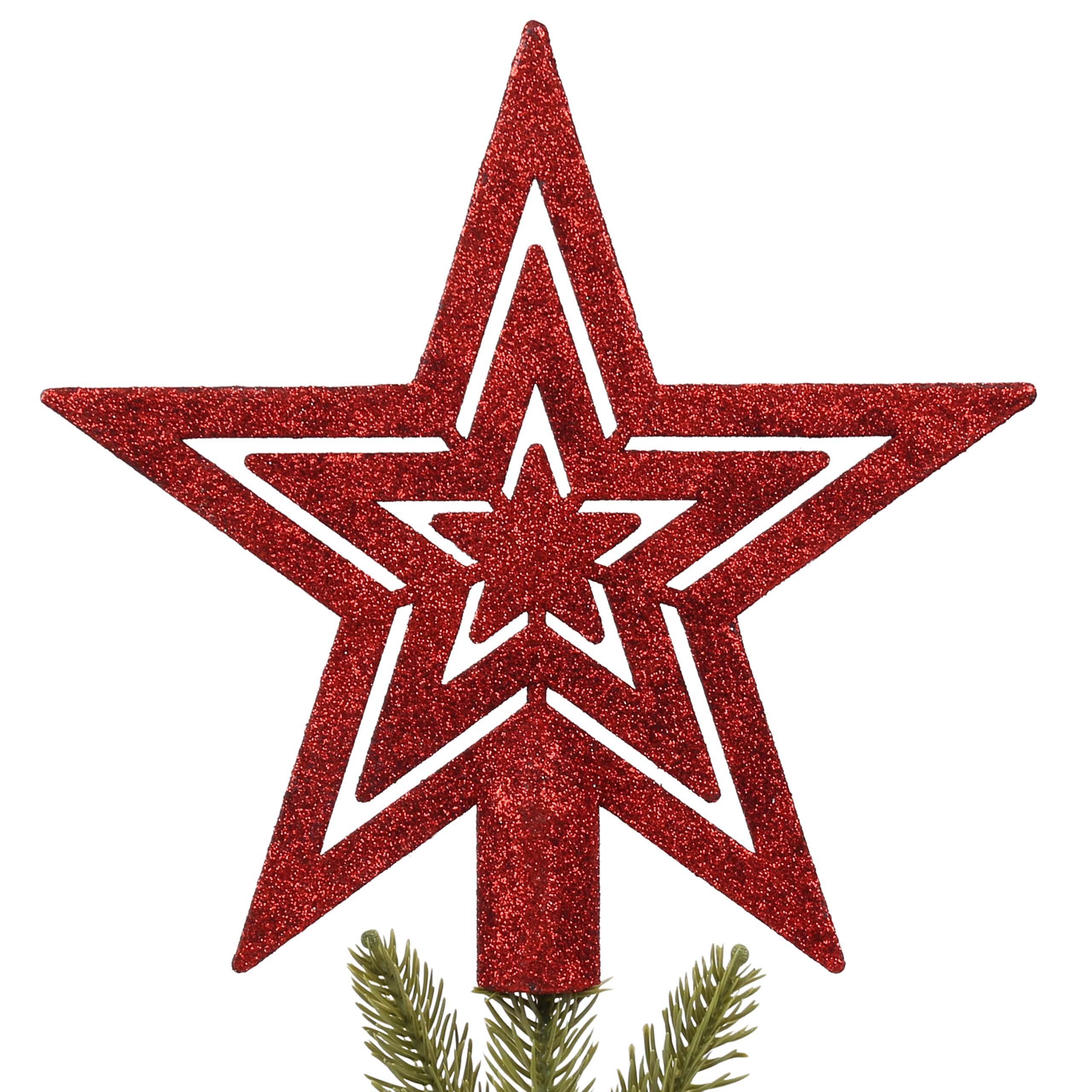 Sarcia.eu Christbaumspitze Roter Christbaumstern, glänzende Spitze 20 cm