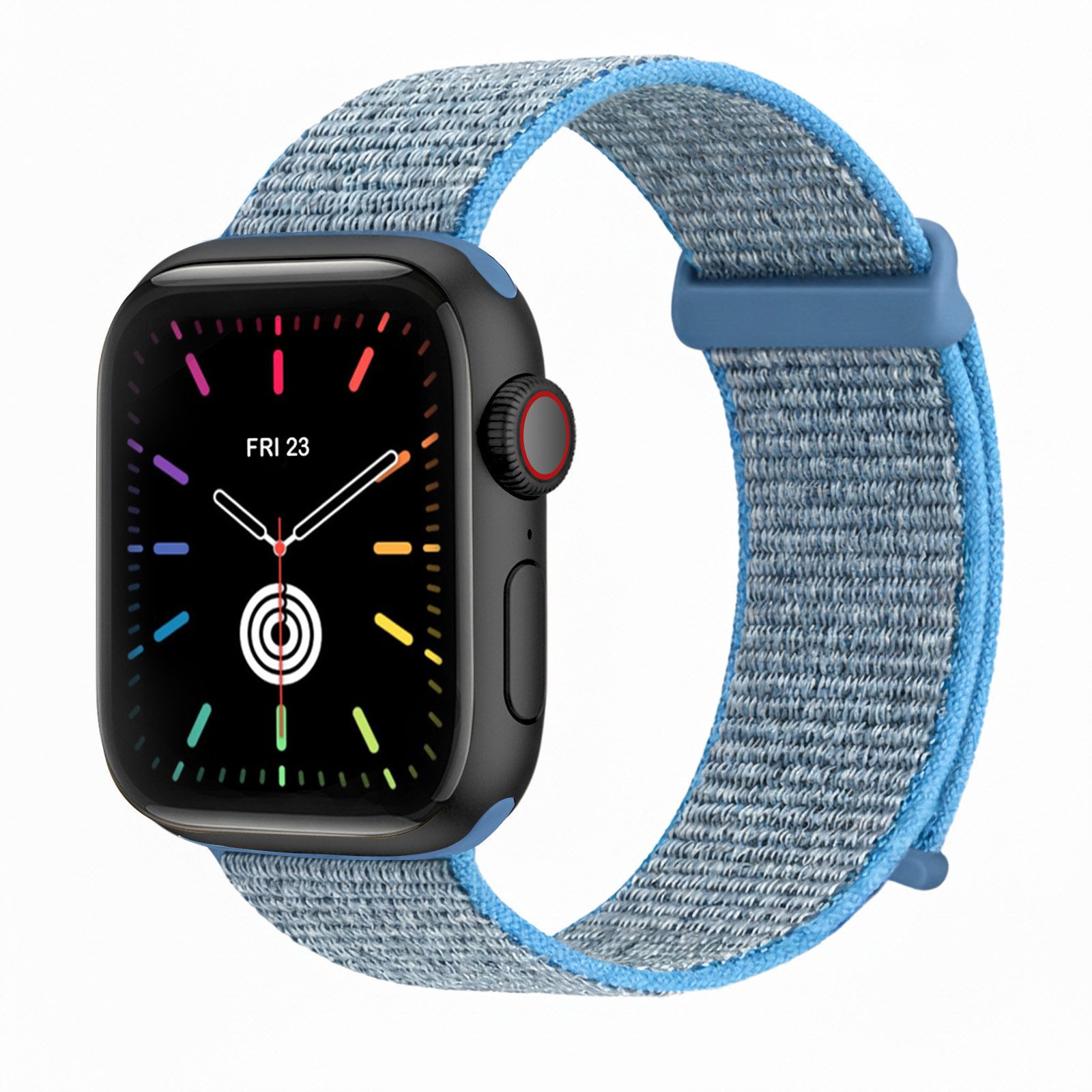 Tec-Expert Smartwatch-Armband für Apple Watch Series 7 45 mm Armband Ersatz Wechsel Band, Nylon Textil mit Klettverschluss, stufenlos Verstellbar, atmungsaktiv