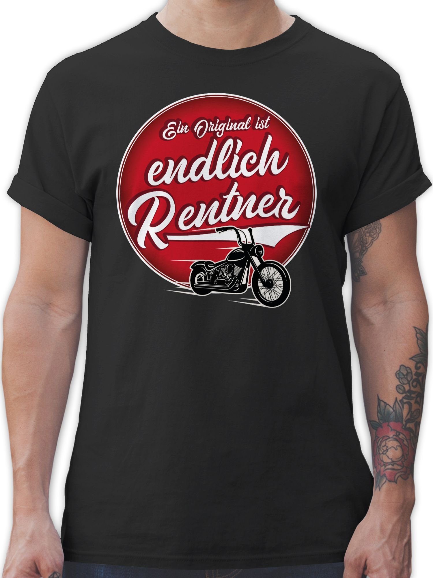 Shirtracer Original Schwarz Geschenk endlich ist Rentner 1 Rentner T-Shirt Ein