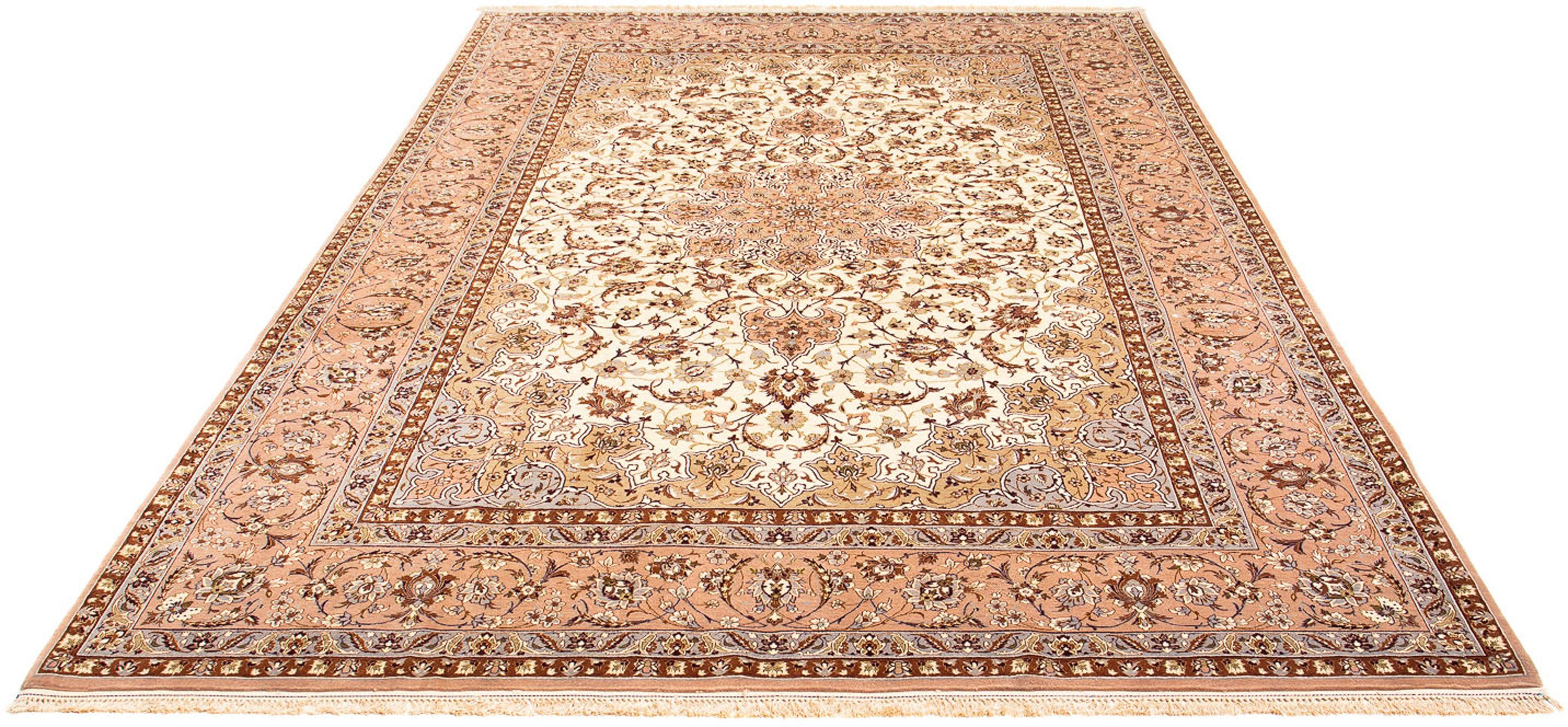 Orientteppich Perser - - - 6 291 - x hellbraun, mm, Premium Handgeknüpft, rechteckig, cm Isfahan mit 200 Wohnzimmer, morgenland, Zertifikat Einzelstück Höhe