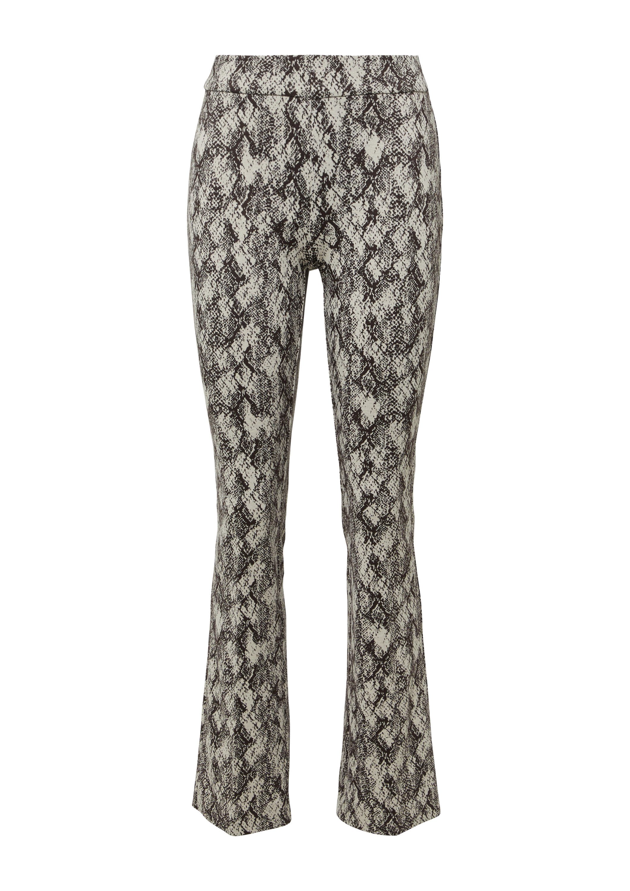 comma Chinos Hose Jacquard-Hose aus Jersey mit Animal-Print günstig online kaufen