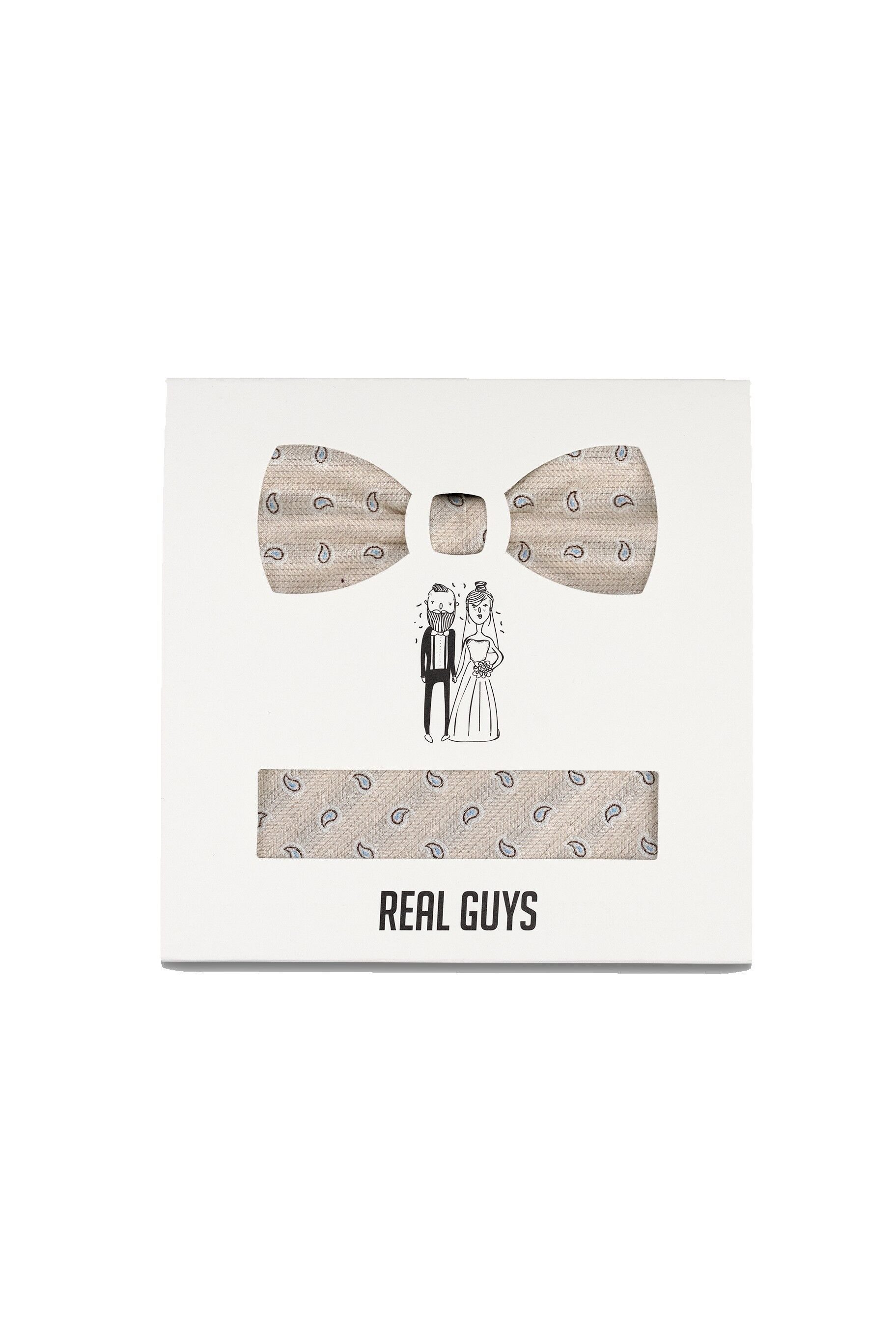 REAL GUYS by J.PLOENES Krawatte (1-St) Set bestehend aus Fliege und Einstecktuch