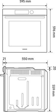 Samsung Einbaubackofen NV7400B NV7B41307AS, Pyrolyse-Selbstreinigung