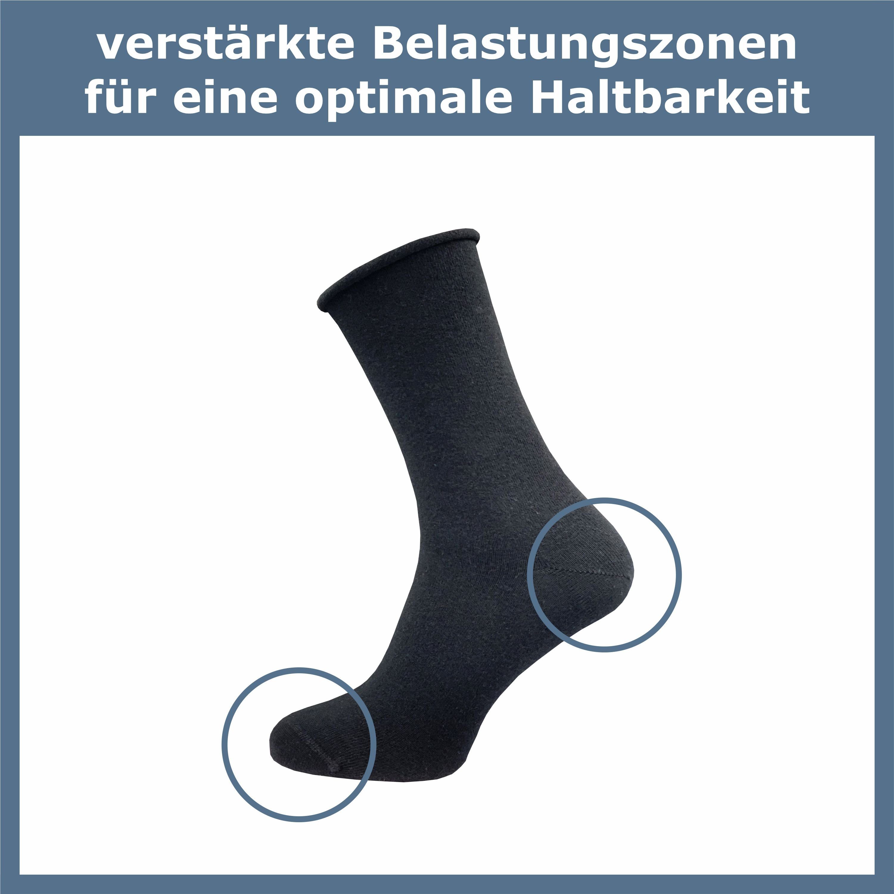 GAWILO Diabetikersocken für Damen mit Rollrand - Ohne drückende Naht & ohne Gummidruck (6 Paar) Venensocken aus atmungsaktiver Baumwolle - in schwarz & bunt – Bild 5 von 5