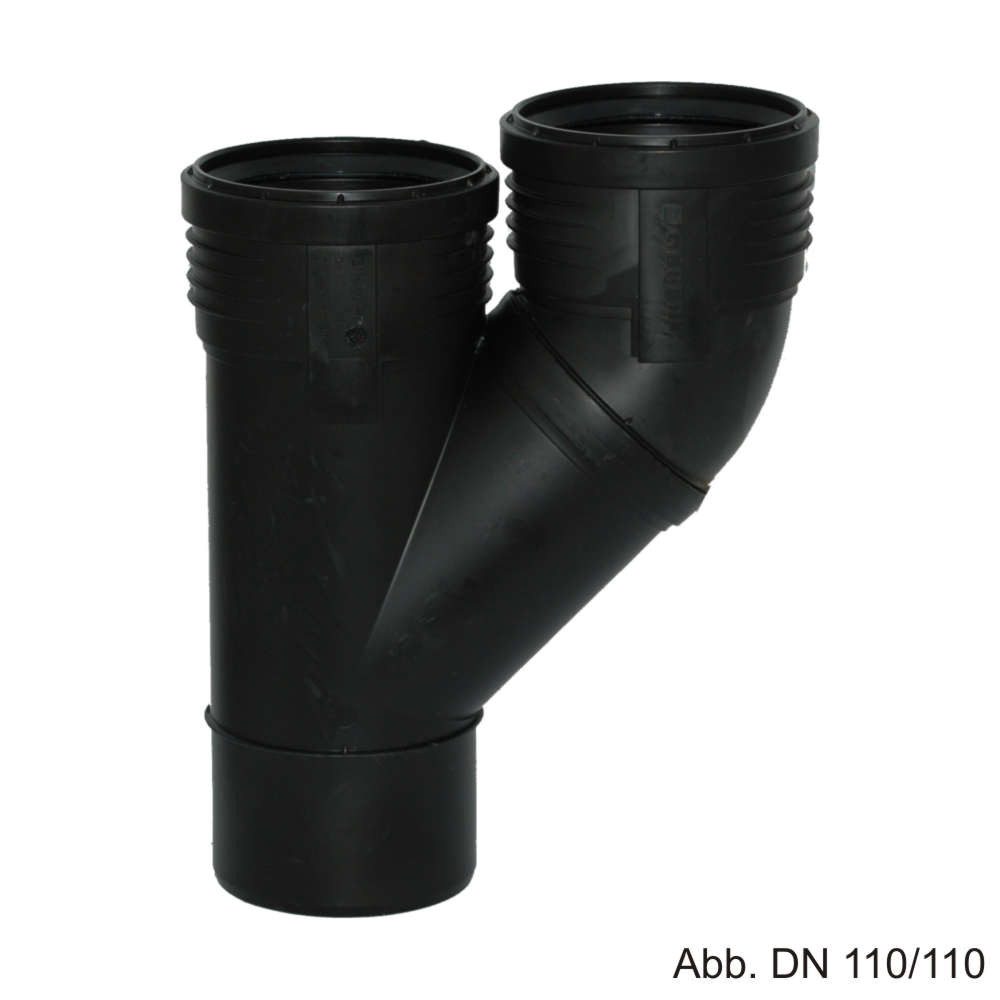 GEBERIT Wasserrohr Geberit Silent-PP Parallelabzweig mit Muffen, DN 110-110-110
