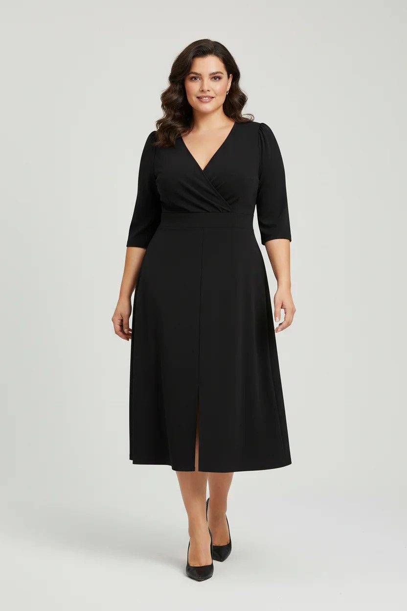 Shape of You Minikleid Kleid mit V-Ausschnitt und halben Ärmeln