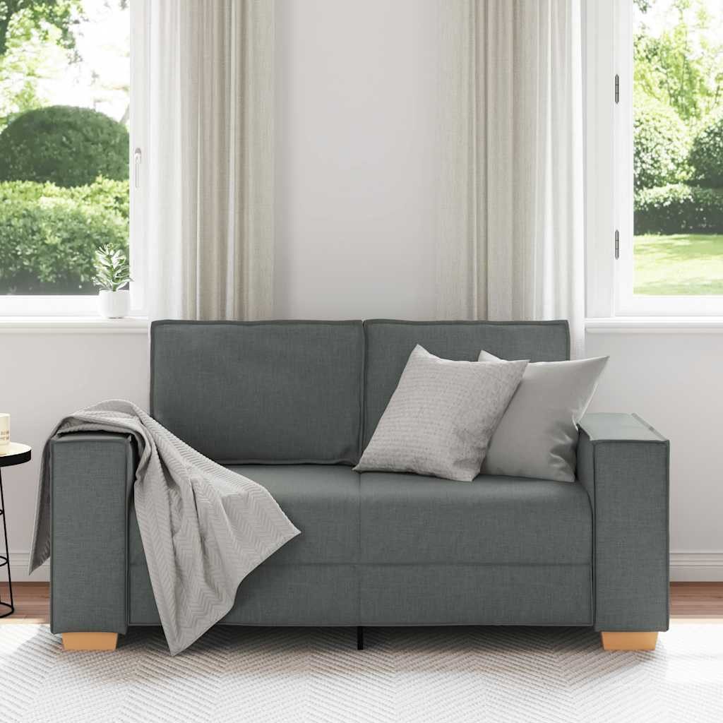 vidaXL Sofa 2-Sitzer Sofa Dunkelgrau 160x78x84 cm Stoff, 1 Teile günstig online kaufen