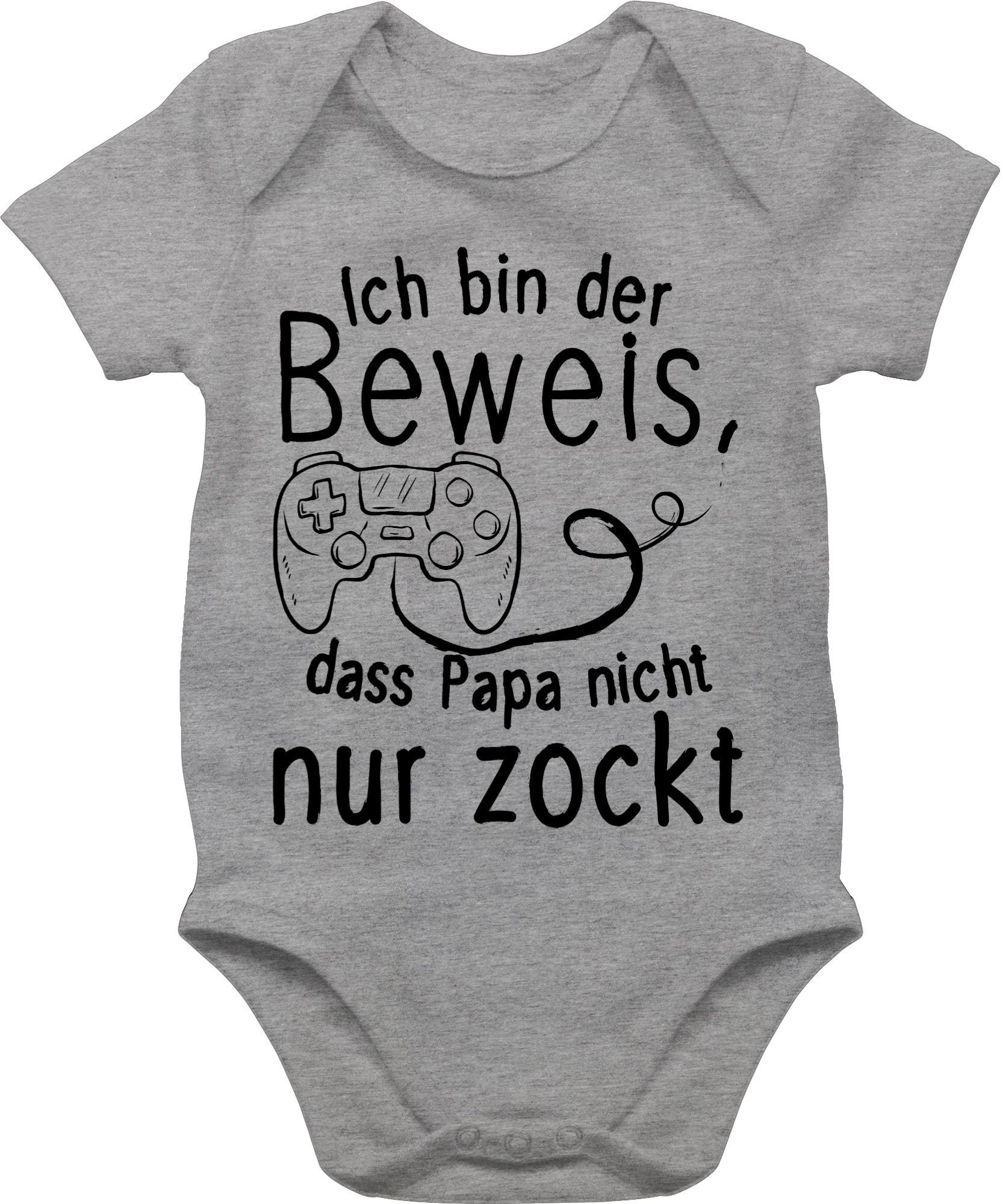 dass Beweis meliert Shirtbody Ich zockt 2 Vatertag Shirtracer Geschenk nur Papa Baby bin Grau nicht der