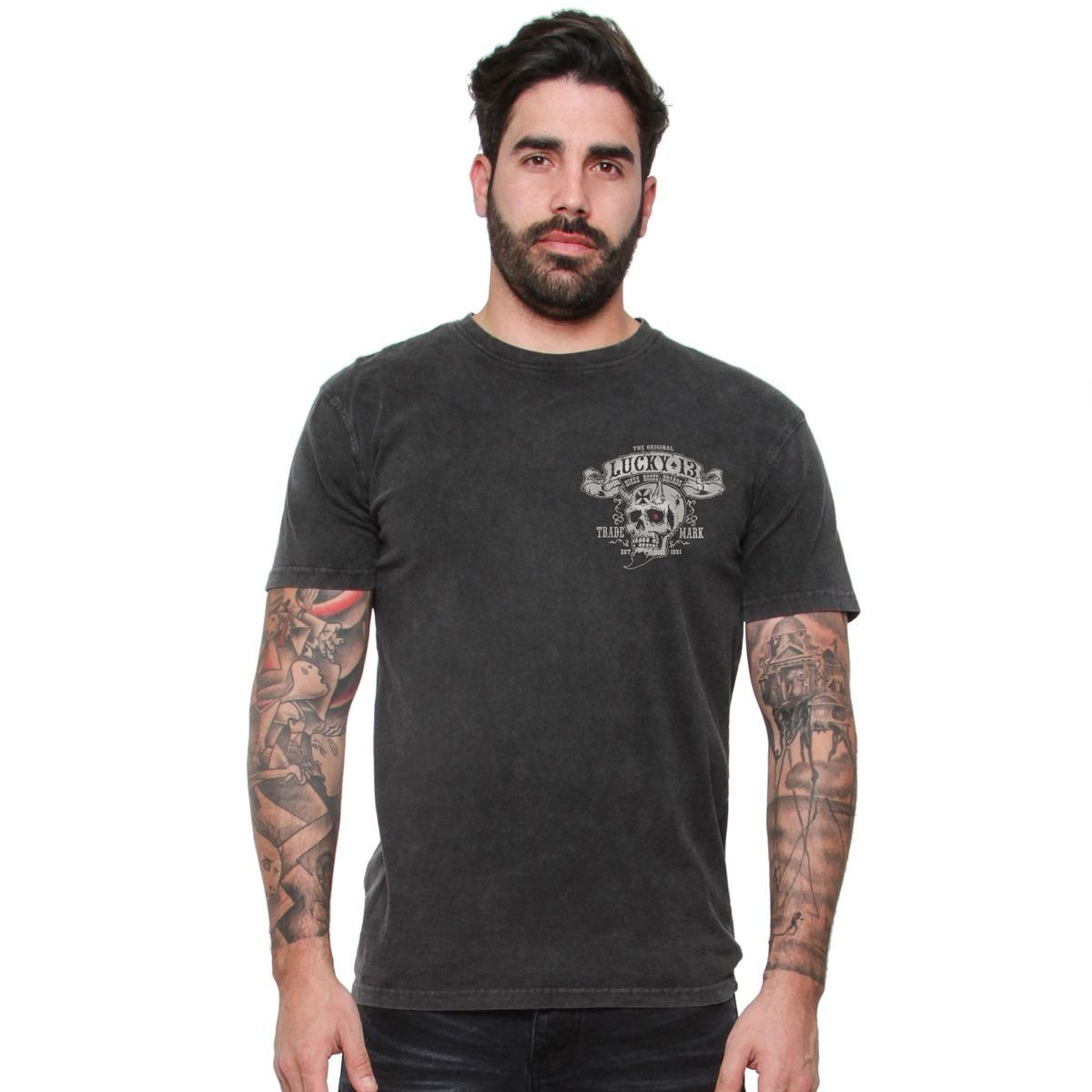 Lucky 13 T-Shirt Lucky 13 Herren T-Shirt Bikes And Booze