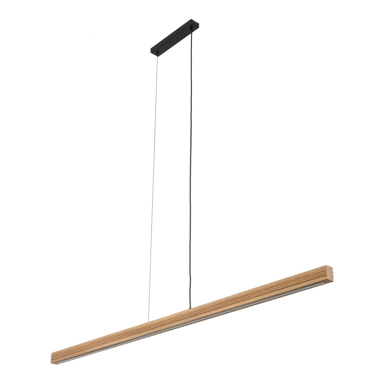 Licht-Erlebnisse Pendelleuchte LISCA, LED fest integriert, Warmweiß, LED Holz Metall 3000 K 1800 lm H: max. 147 cm Schwarz Kiefer länglich