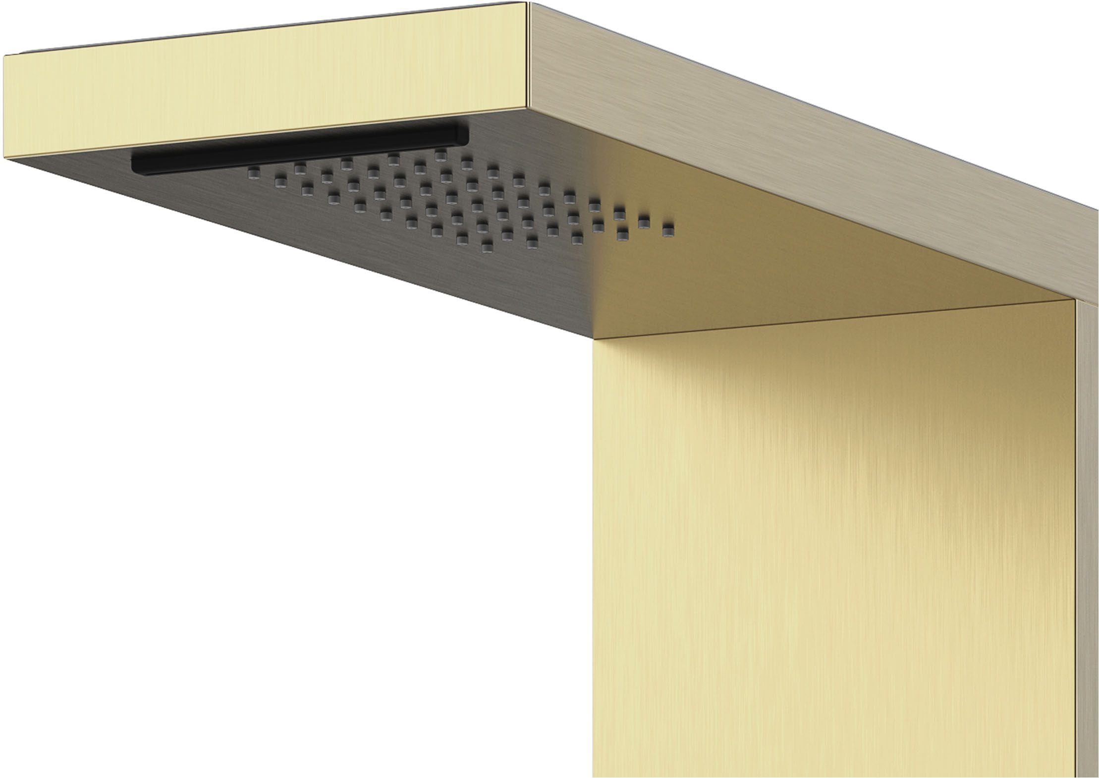 Marwell Duschsäule Essenza gold, Höhe 125 cm, Edelstahl Regendusche, 125x20 cm