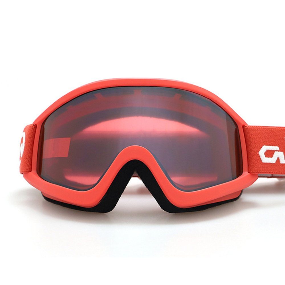Dekorative Skibrille Winter Skibrille UV-Schutz, Snowboardbrille, Schutzbrille Erwachsene, (1-St), UV Schutz, mit praktischer Anti-Beschlag-Beschichtung rot