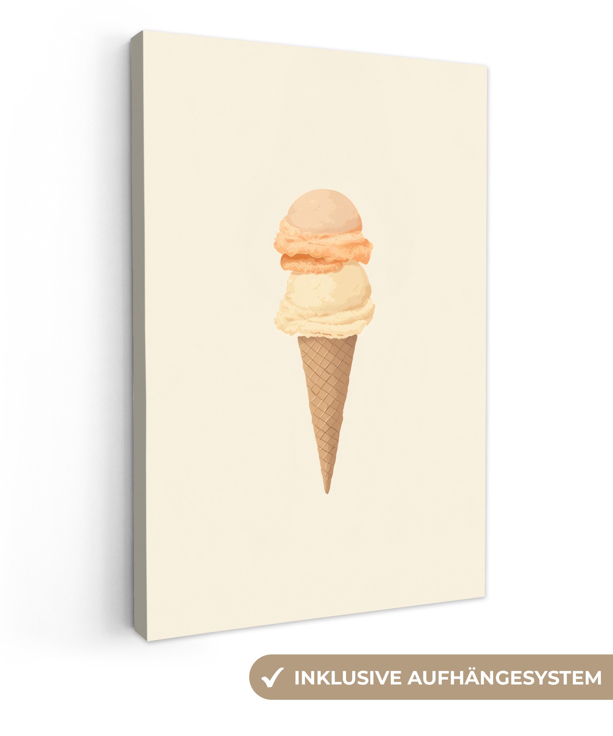OneMillionCanvasses® Leinwandbild Minimalist - Schaufel Eiscreme günstig online kaufen