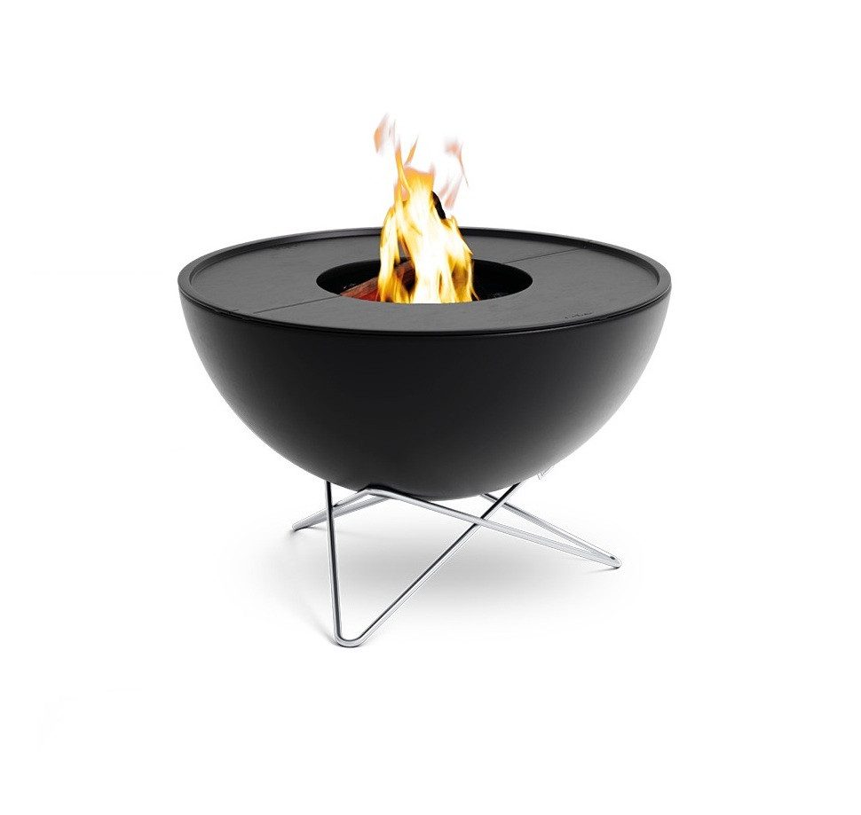 höfats Feuerkorb BOWL 57, 70 Feuerschale, (kippbarer Feuerkorb, Stahl emailliert, raucharme Feuerstelle mit Plancha Grillplatte und Grillrost nutzbar), langlebiges Produkt