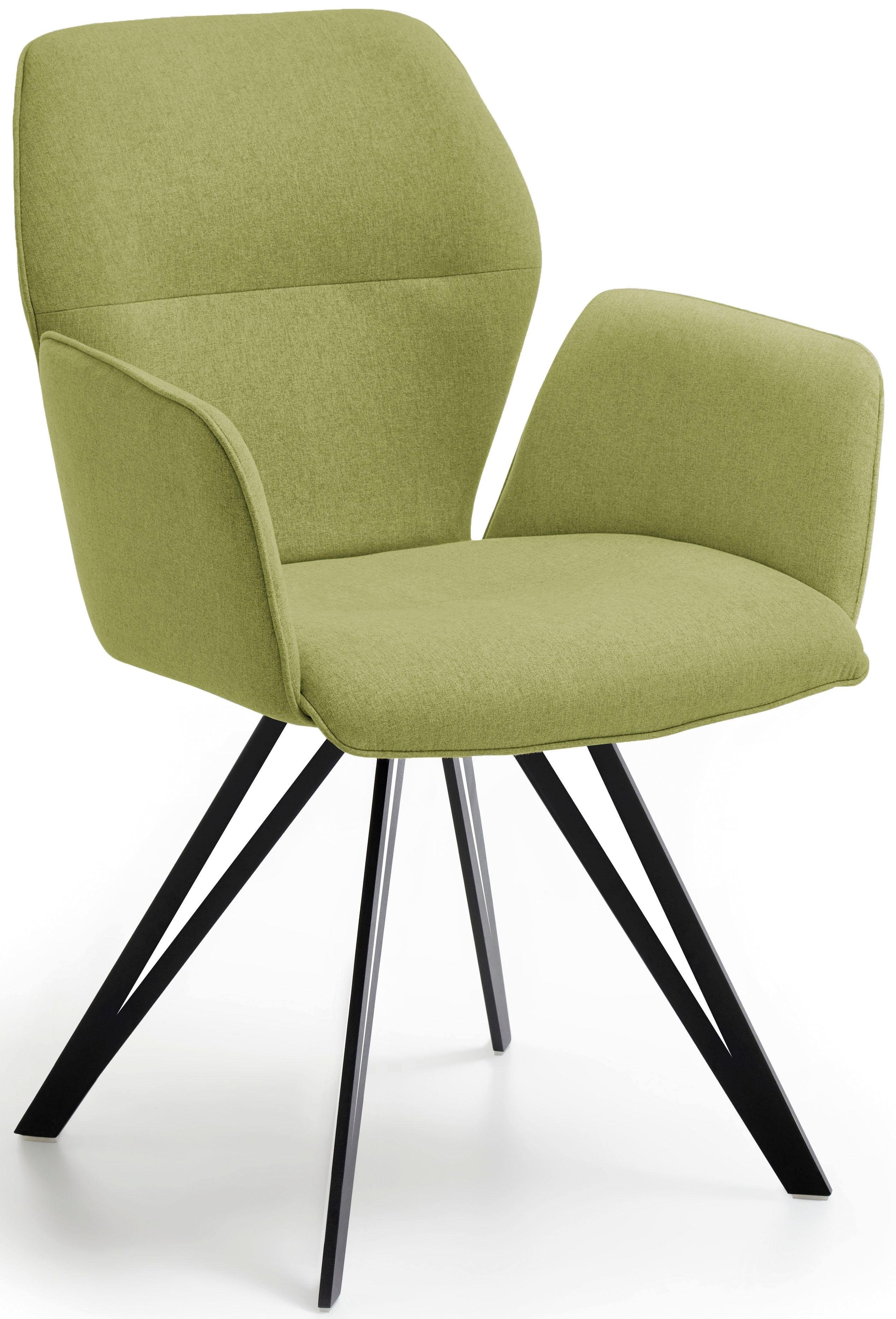 NIEHOFF SITZMÖBEL Armlehnstuhl Merlot 1632-04, mit Dreh- und Rückholfunktion, Gestell aus schwarzem Eisen, 2er Set