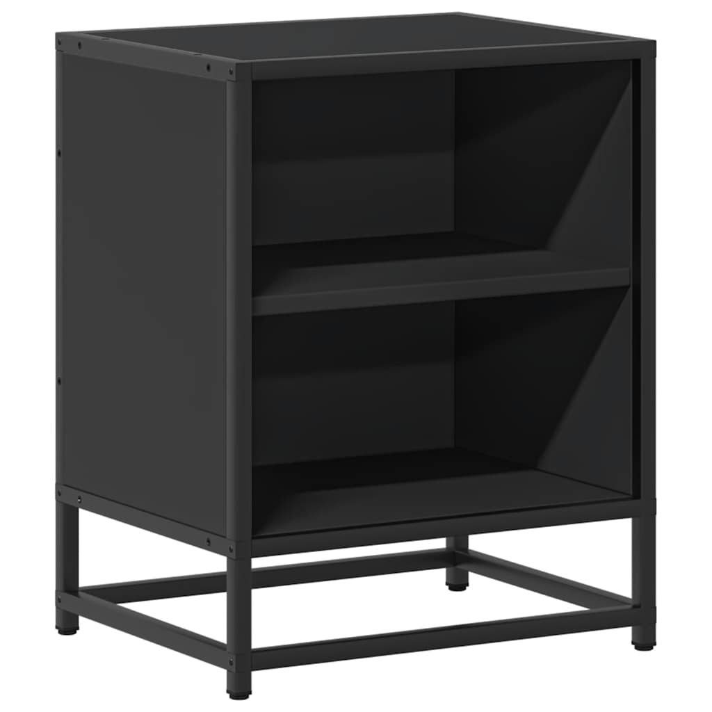 vidaXL Nachttisch Nachttisch Schwarz 40x31x50 cm Holzwerkstoff und Metall (1-St)