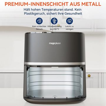 magicplux Heißluftfritteuse Gleichmäßige Hitze Technologie, mit 21 Rezept, 1500,00 W, 13 Kochfunktionen mit Touchscreen-Bedienung für vielseitigen Genuss