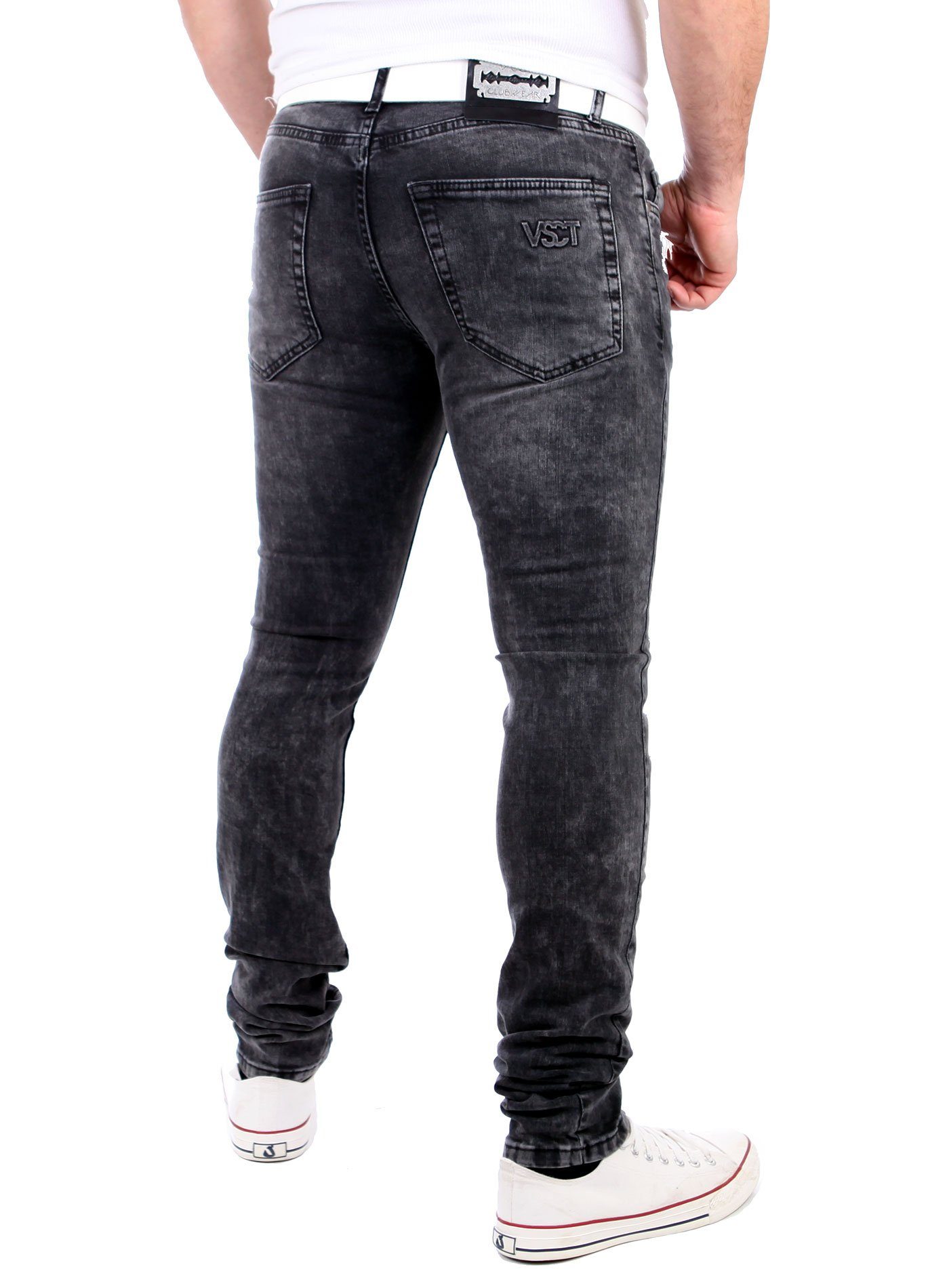 Destroyed Destroyed Destroyed-Jeans Look Fit VSCT Heavy Rock Jeans VSCT Männer-Hose Keno Herren Slim Jeans