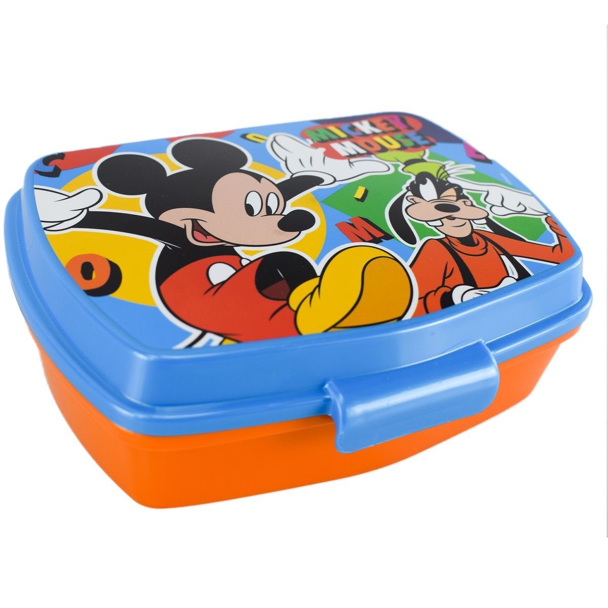 Stor Lunchbox Disney Mickey Mouse & Goofy Lunchbox in Orange mit fröhlichem Motiv, Kunststoff, authentisches Design