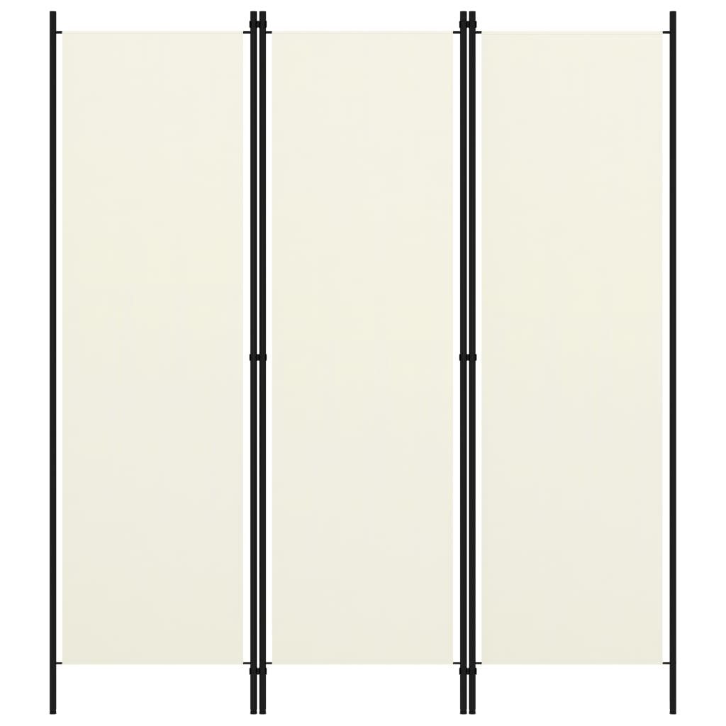 vidaXL Paravent NA Paravent Trennwand Spanische Wand 3-tlg Raumteiler Cremeweiß 150x18