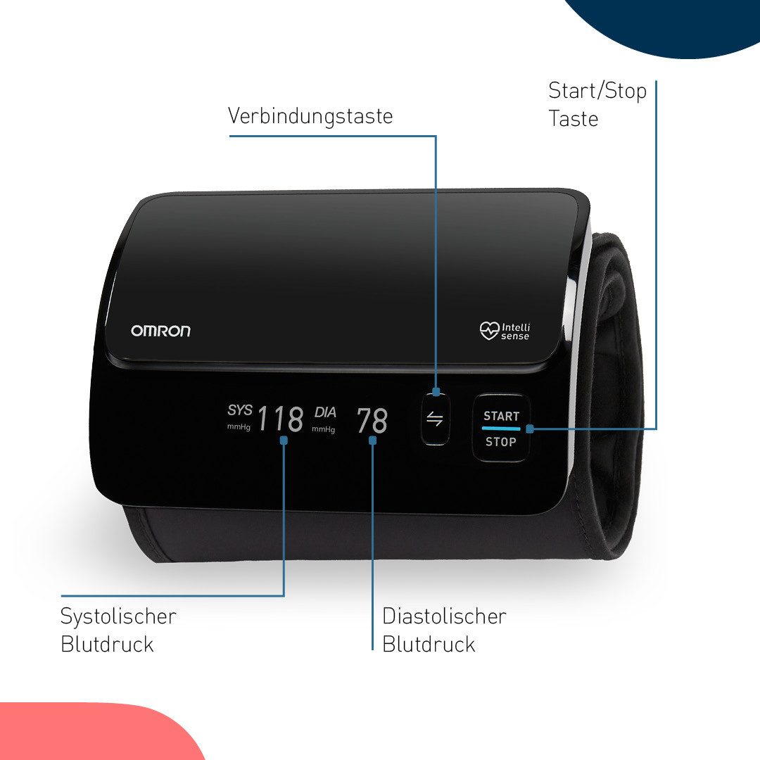 Omron Oberarm-Blutdruckmessgerät EVOLV, einfache & präzise Messung ohne Kabel und Schläuche, mit App, klinisch validiert für Schwangere, Intelli Wrap Manschette 22-42 cm