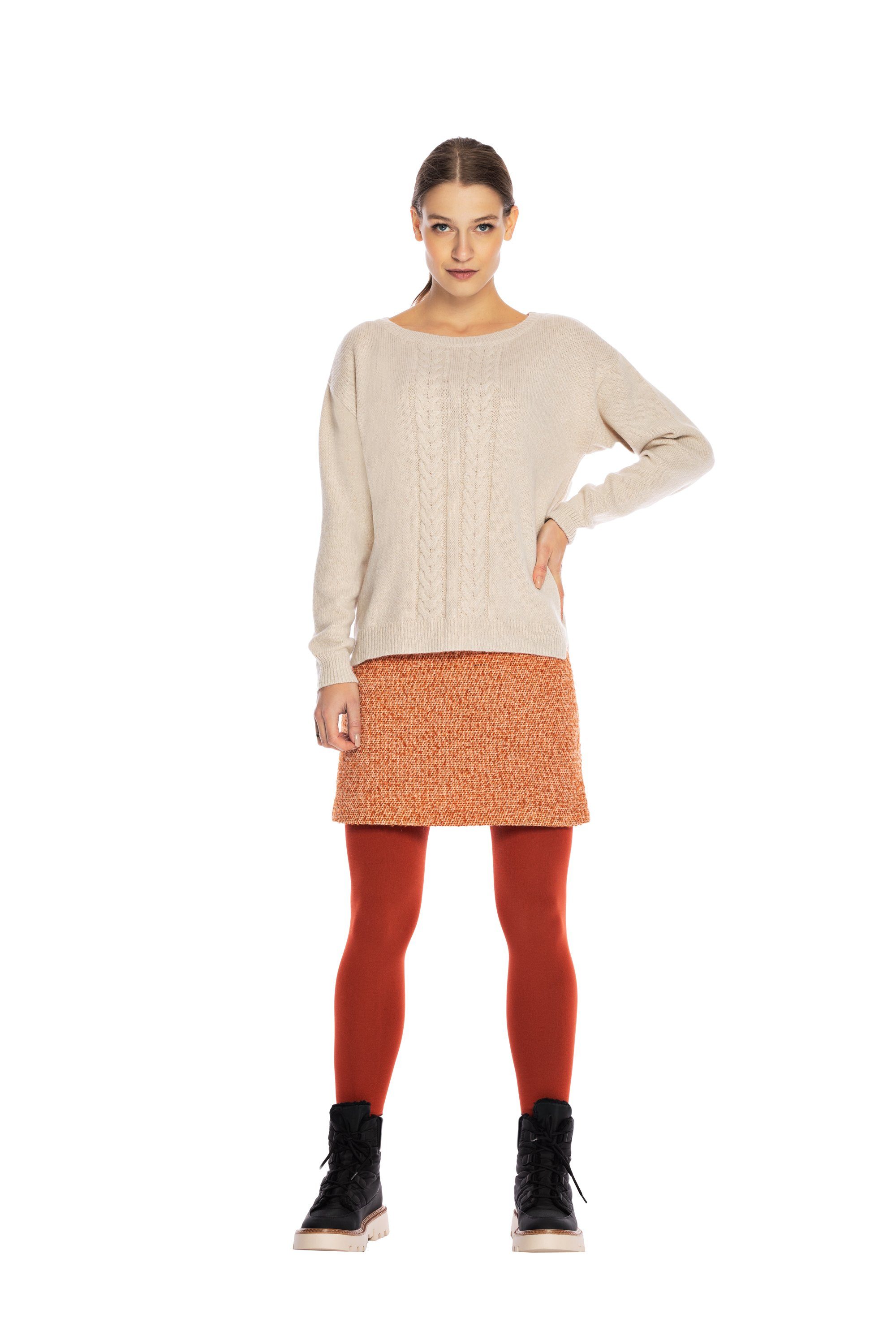 MODEE Strickpullover Zopfmuster kurz