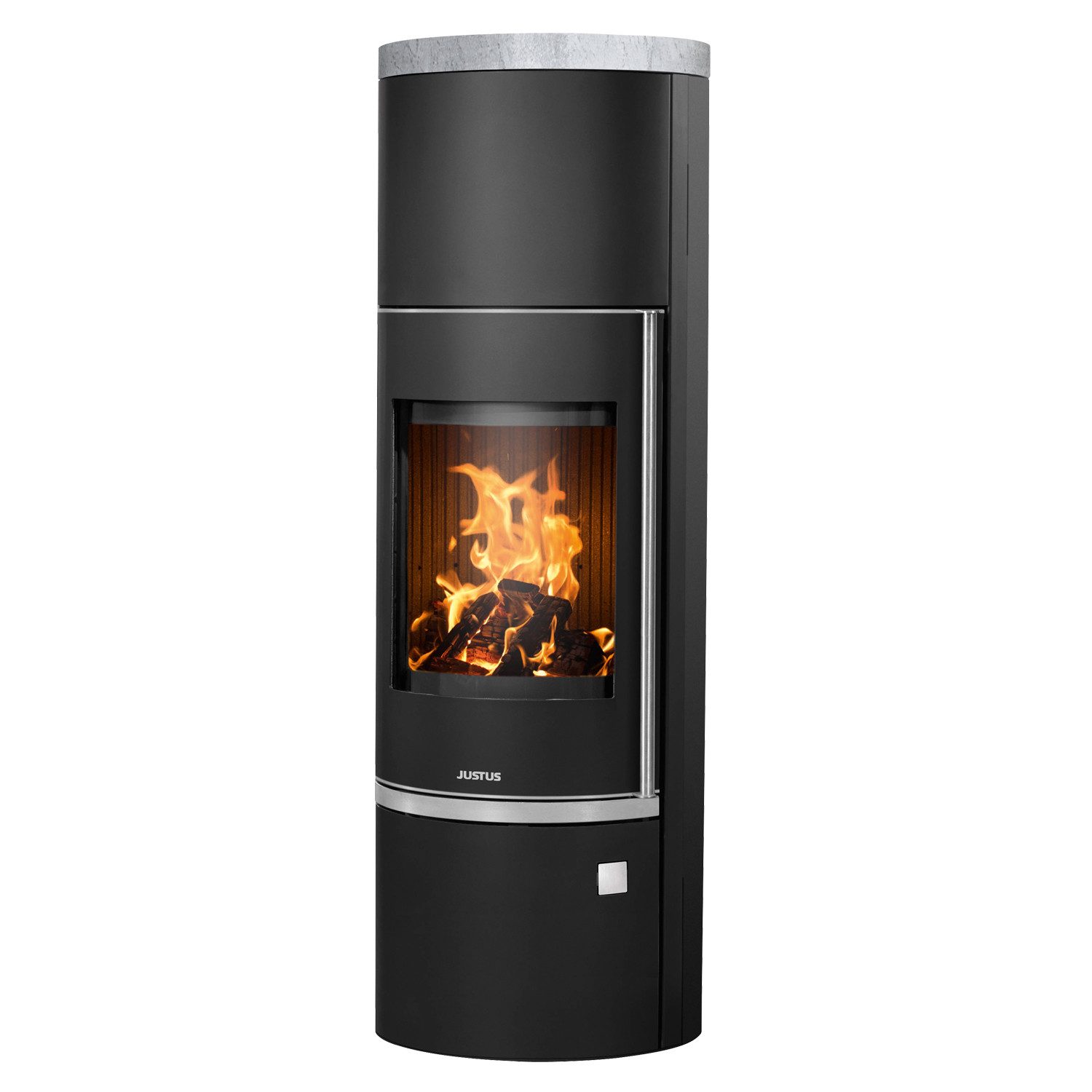 JUSTUS Kaminofen Justus Faro W+ 2.0, Kaminofen Stahl Schwarz/ Sandstein, 7 günstig online kaufen