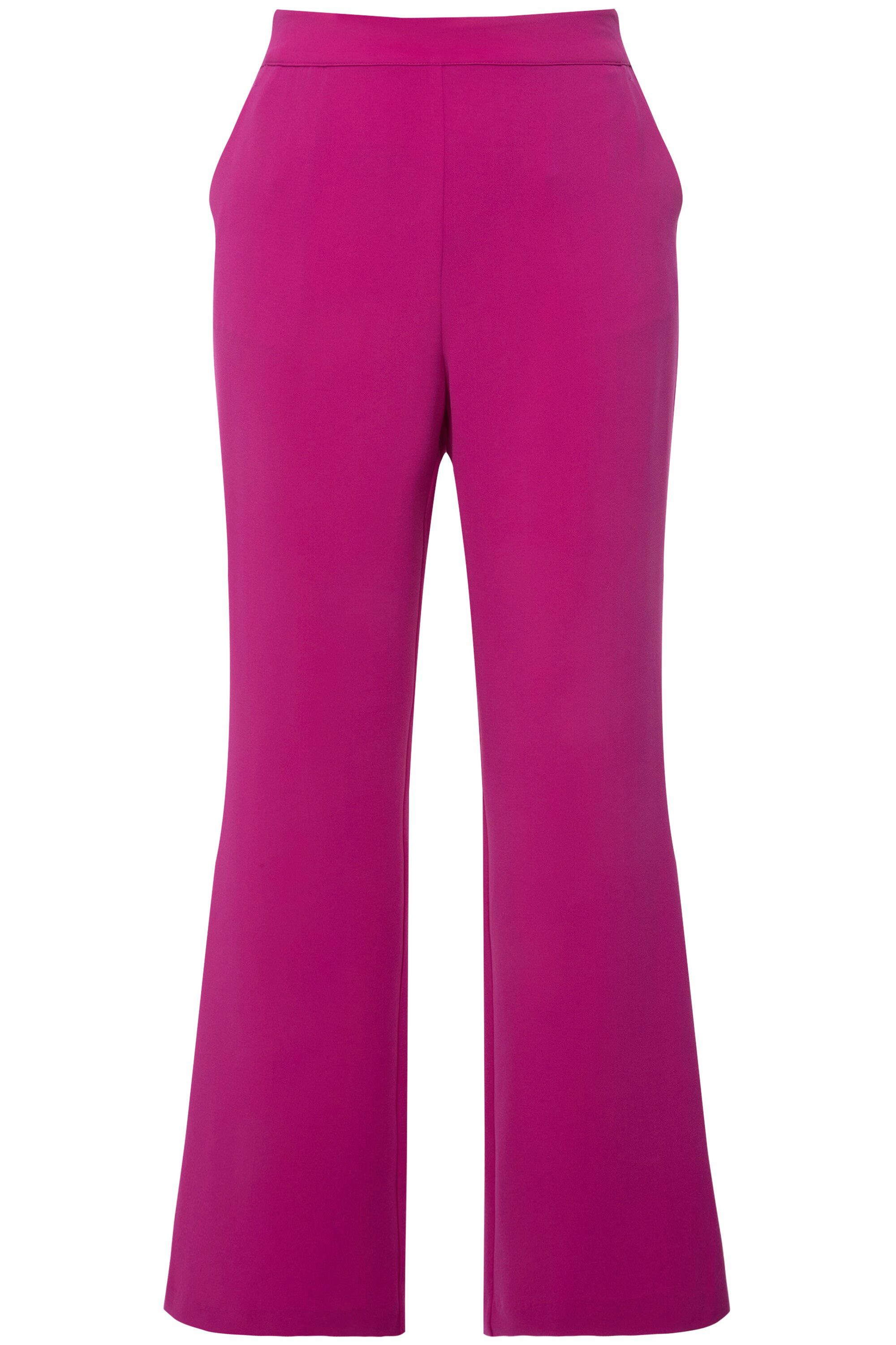 Ulla Popken Funktionshose Anzughose weites gerades Bein Elastikbund günstig online kaufen
