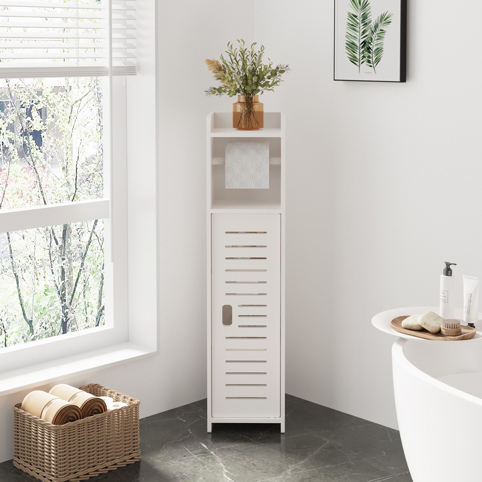 Dripex Beistellschrank Badschrank schmal, Toilettenschrank mit Papierrollen günstig online kaufen