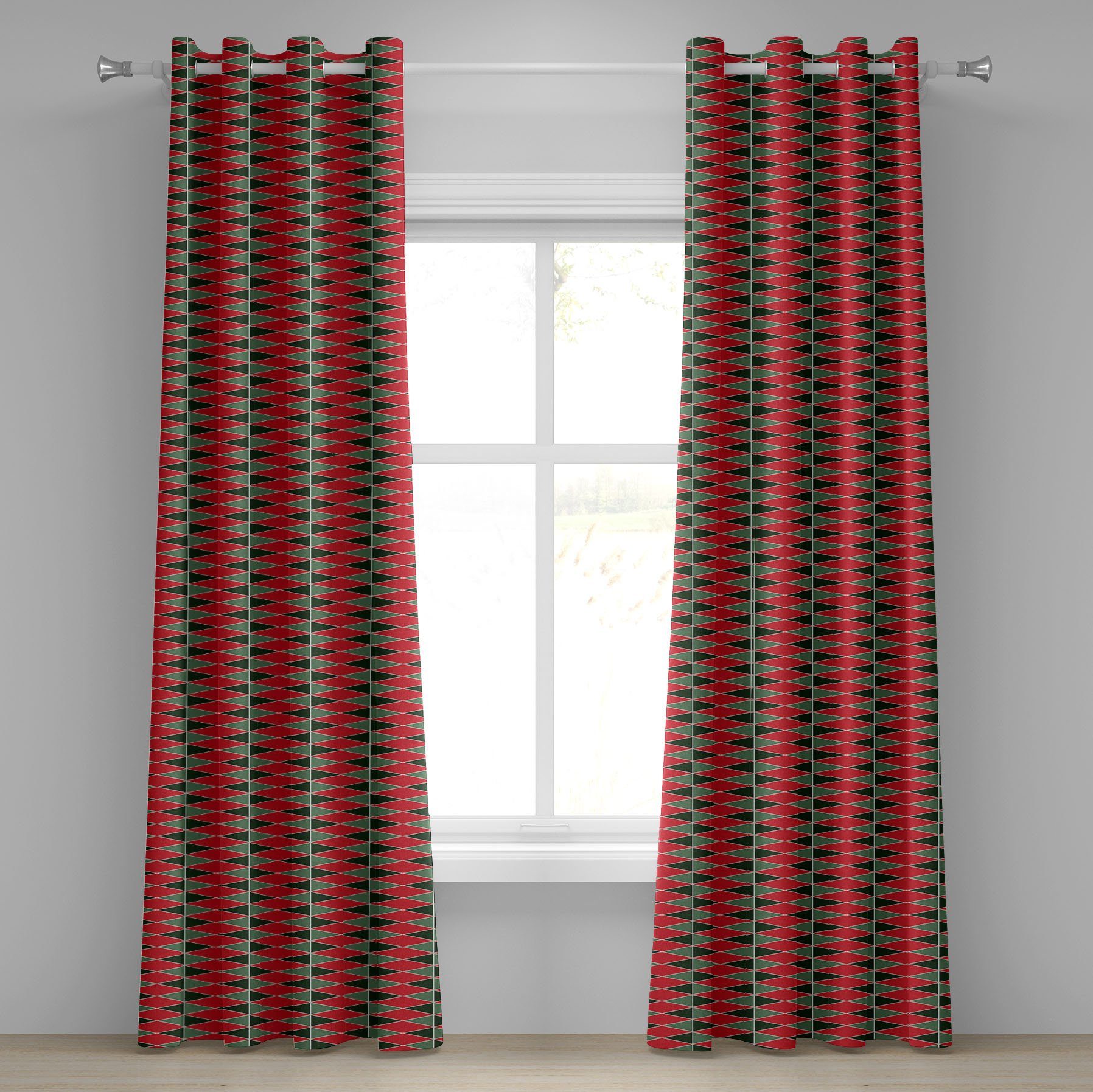 Gardine Dekorative 2-Panel-Fenstervorhänge für Schlafzimmer Wohnzimmer, Abakuhaus, Geometrisch Weihnachten Shapes