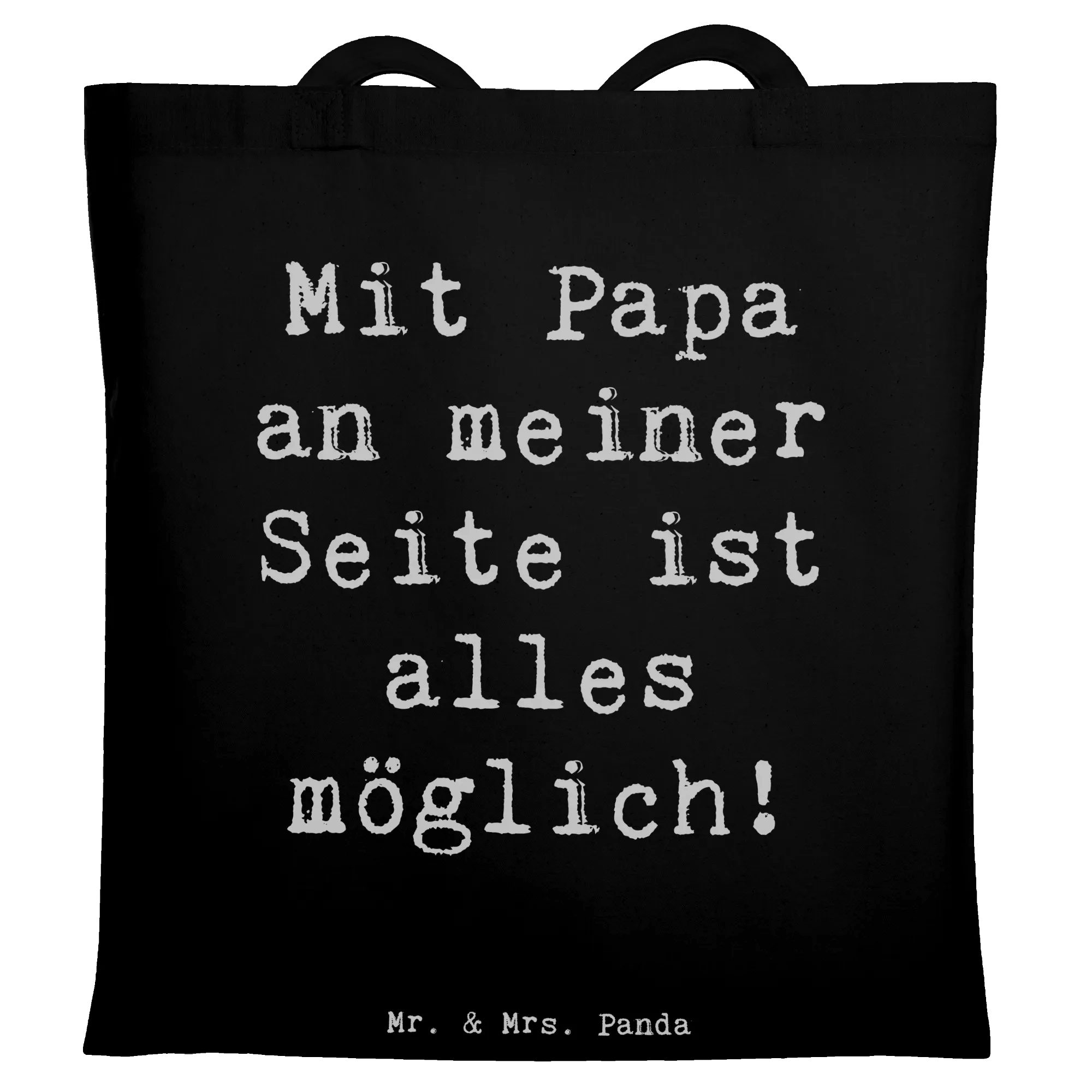 Tragetasche Spruch Papa Möglichmacher - Schwarz - Geschenk, immer da, Einkaufstas