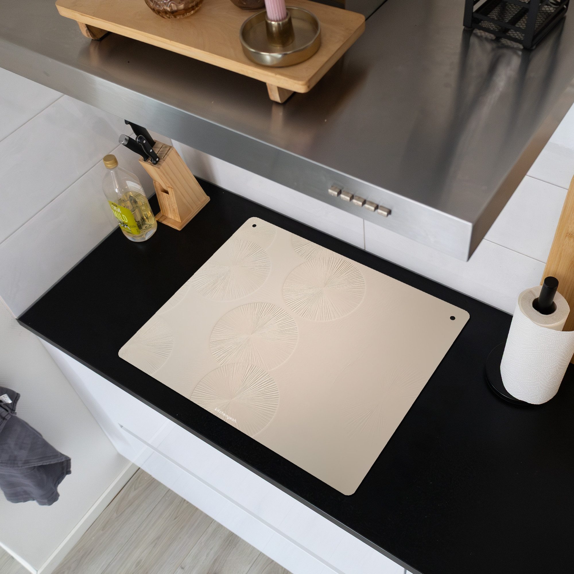 KitchenYeah Küchenrückwand Japandi - Beige - Modern, (1-tlg), Herdabdeckpla günstig online kaufen