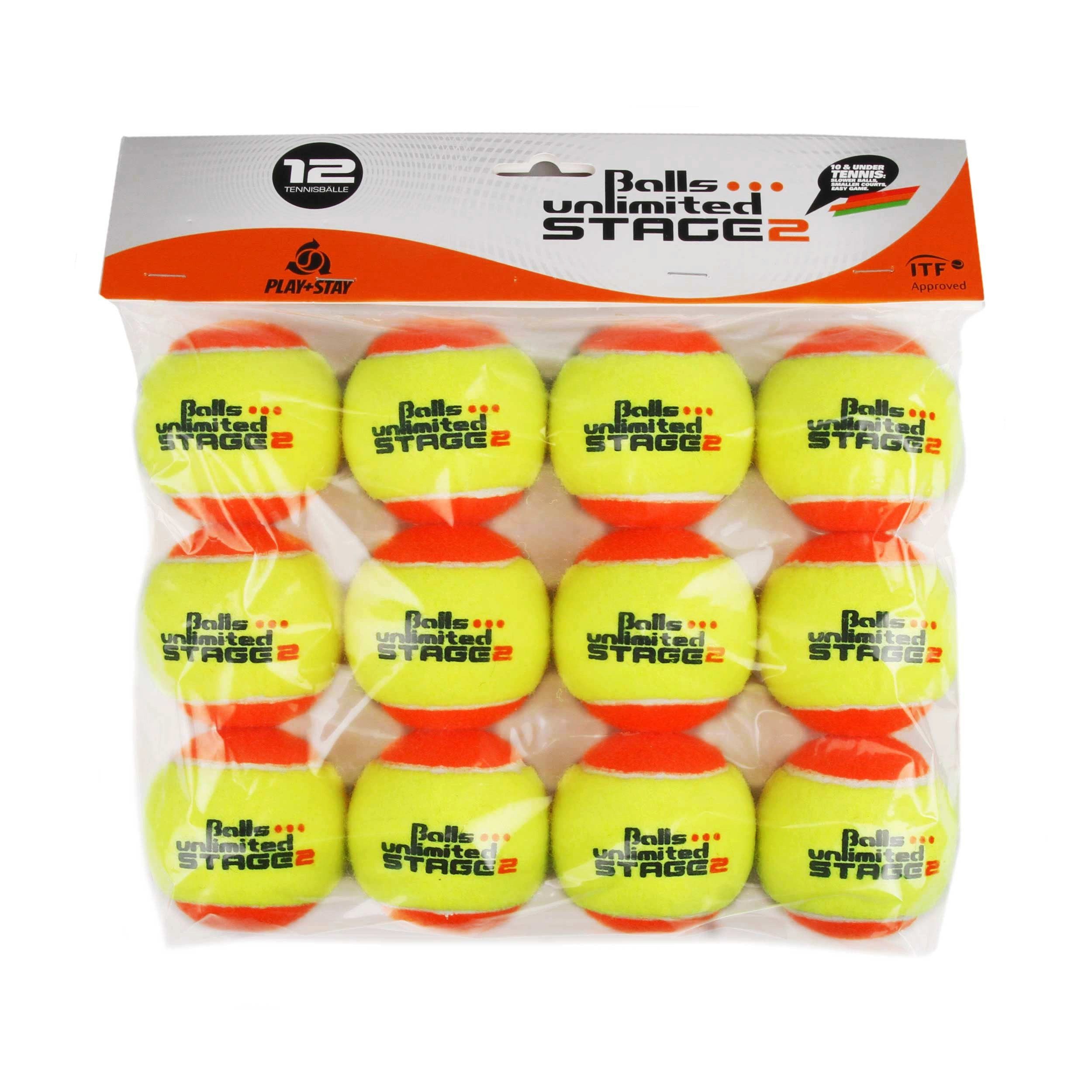 Tennisball Stage 2 - 12 Tennisbälle - Play and Stay Ball - (12er Beutel)
