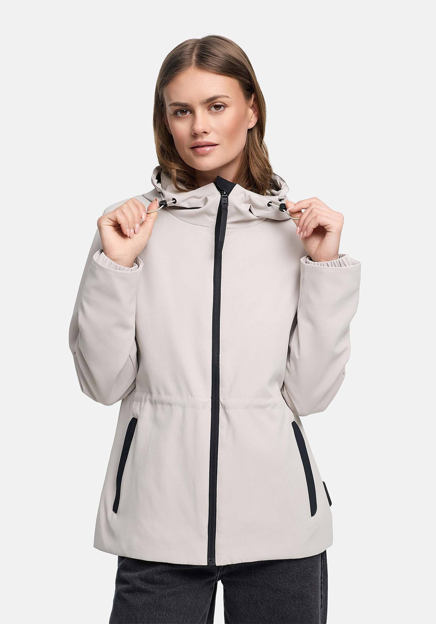 Marikoo Outdoorjacke Katzilein Leichte Übergangsjacke mit Kapuze und Kordel günstig online kaufen